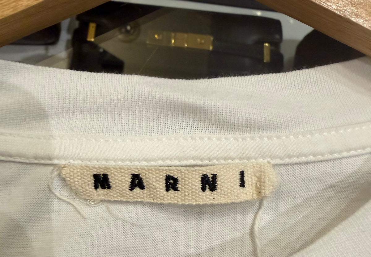 Marni Blurred Logo Cotton Tee - White