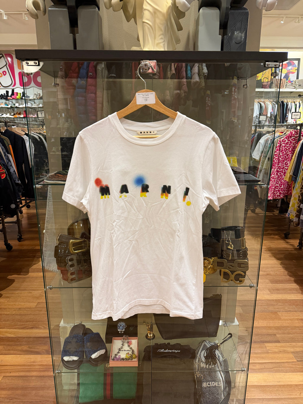 Marni Blurred Logo Cotton Tee - White