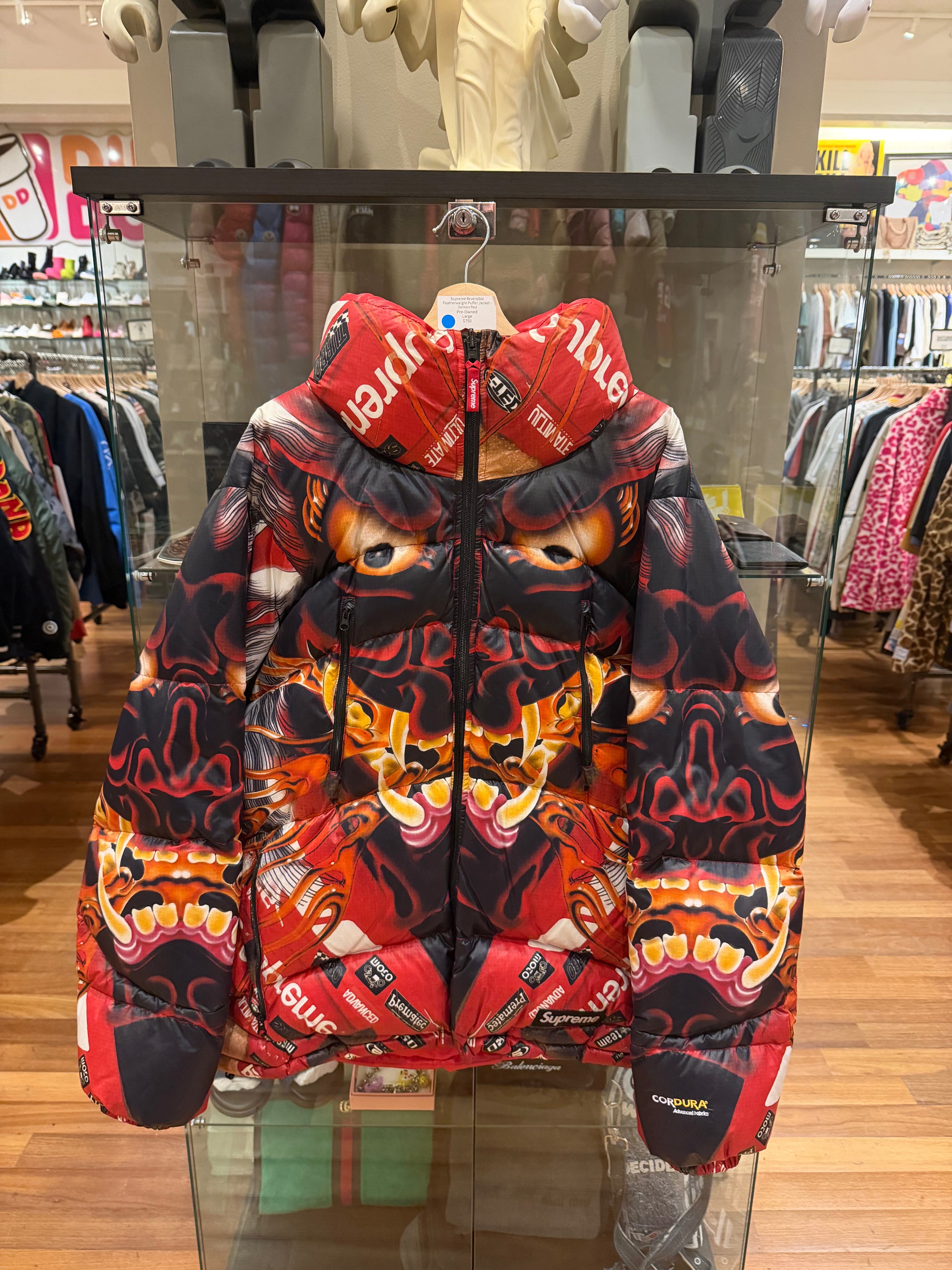 Supreme Reversible Featherweight Puffer Jacket - Demon Red