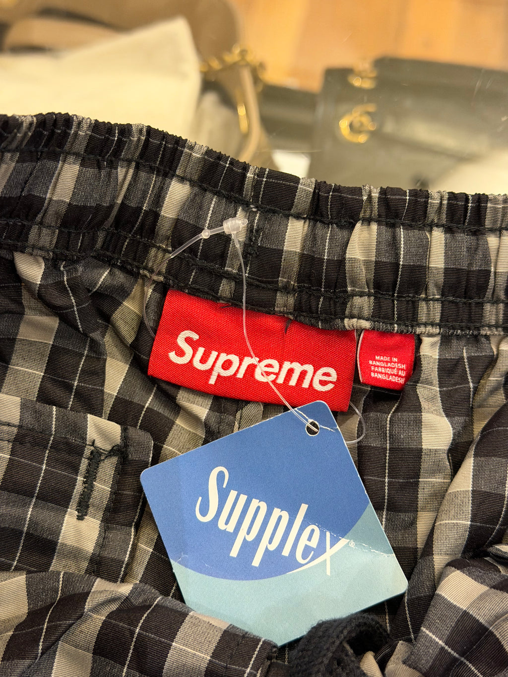 Supreme Plaid Warmup Track Pants