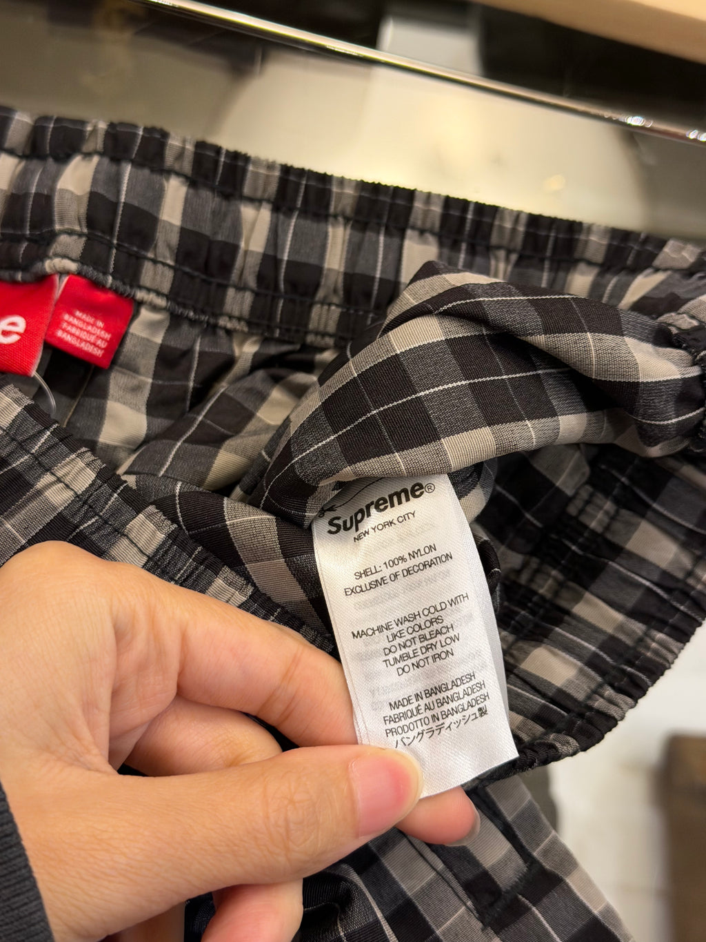 Supreme Plaid Warmup Track Pants