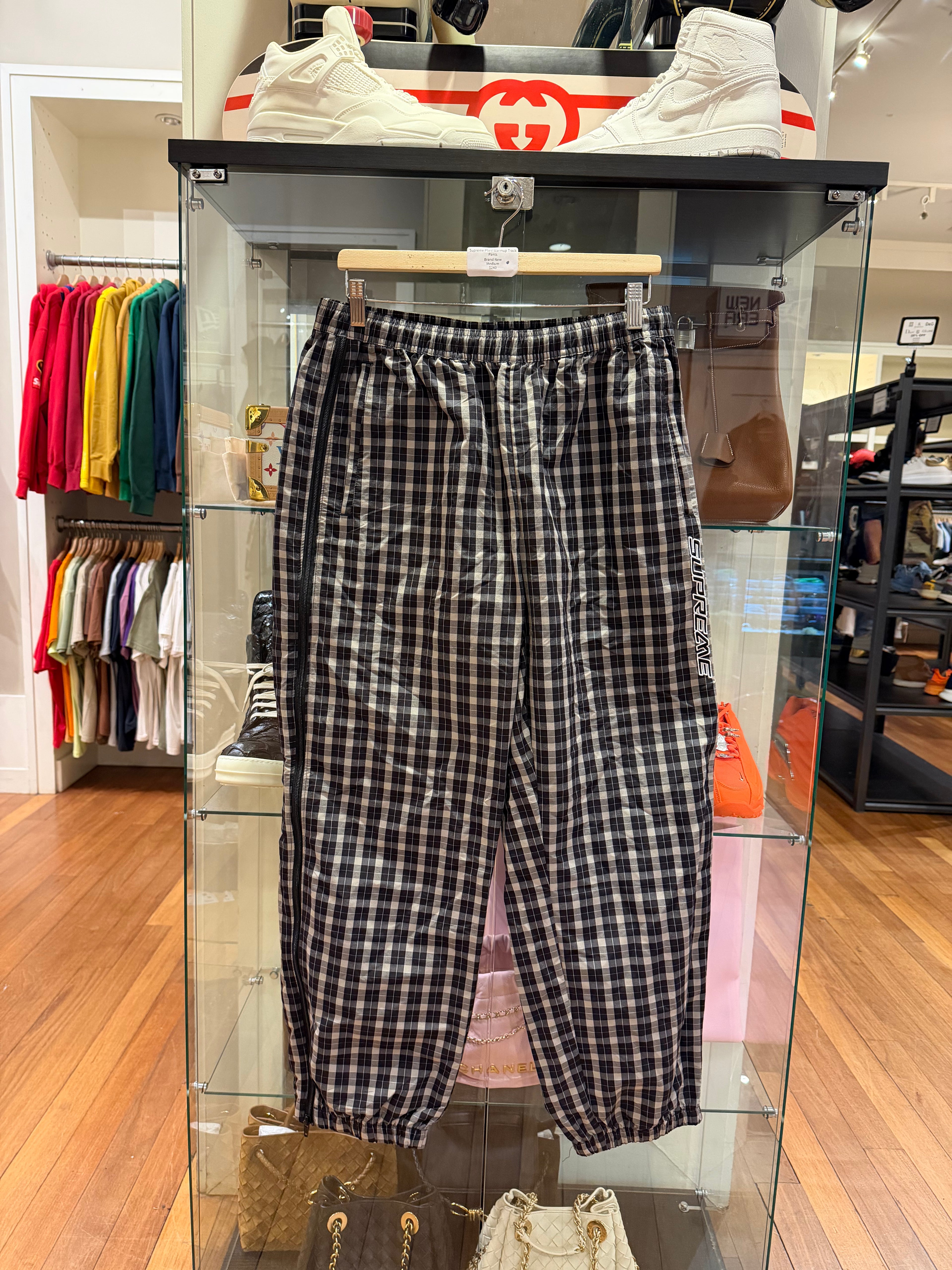 Supreme Plaid Warmup Track Pants