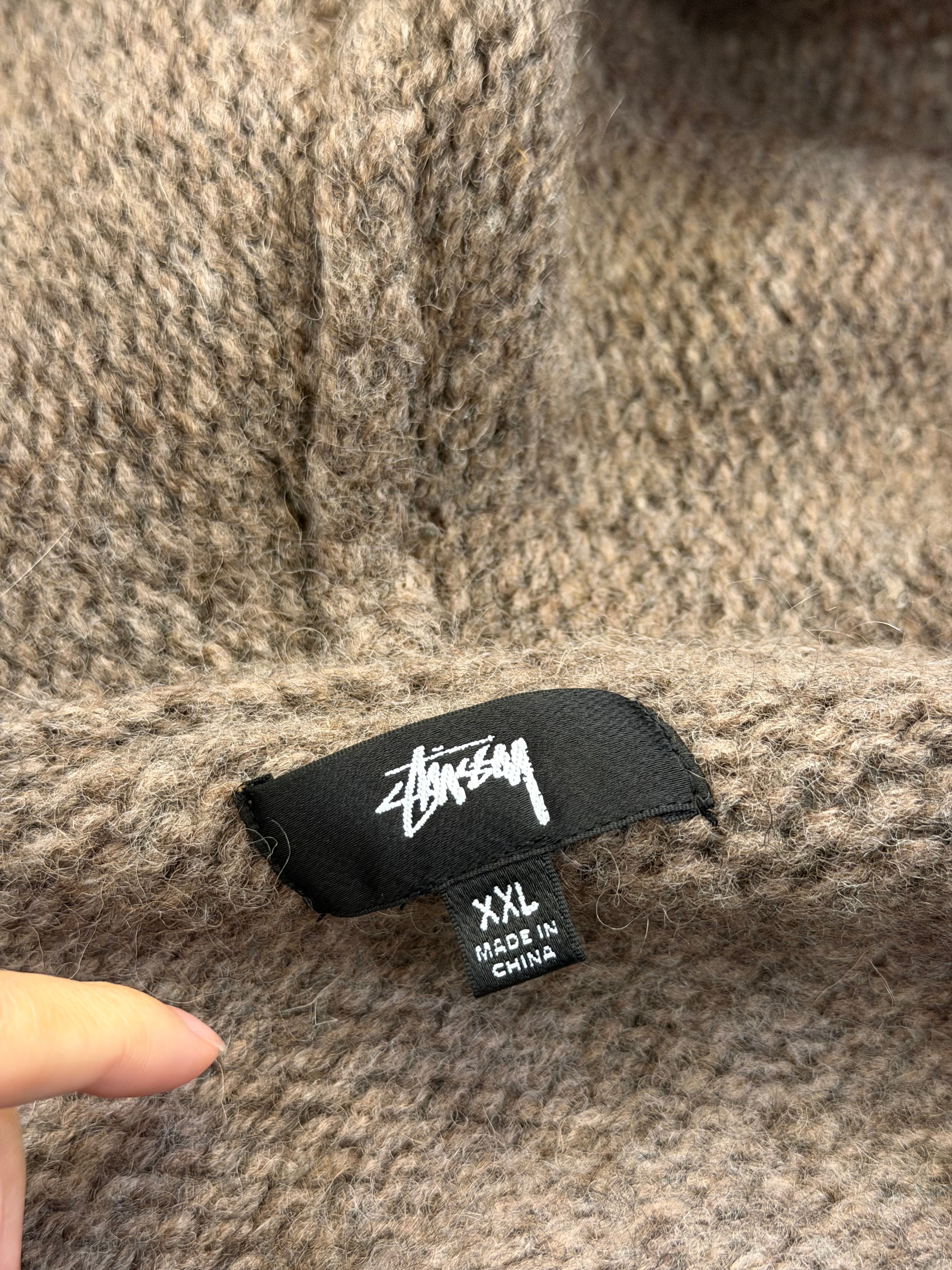 Stüssy x Denim Tears Wool Cardigan Knit Zip-Up Sweater in Grey (FW22)