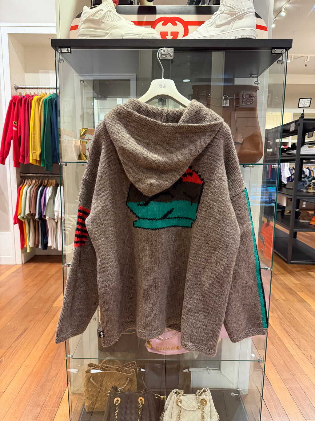 Stüssy x Denim Tears Wool Cardigan Knit Zip-Up Sweater in Grey (FW22)