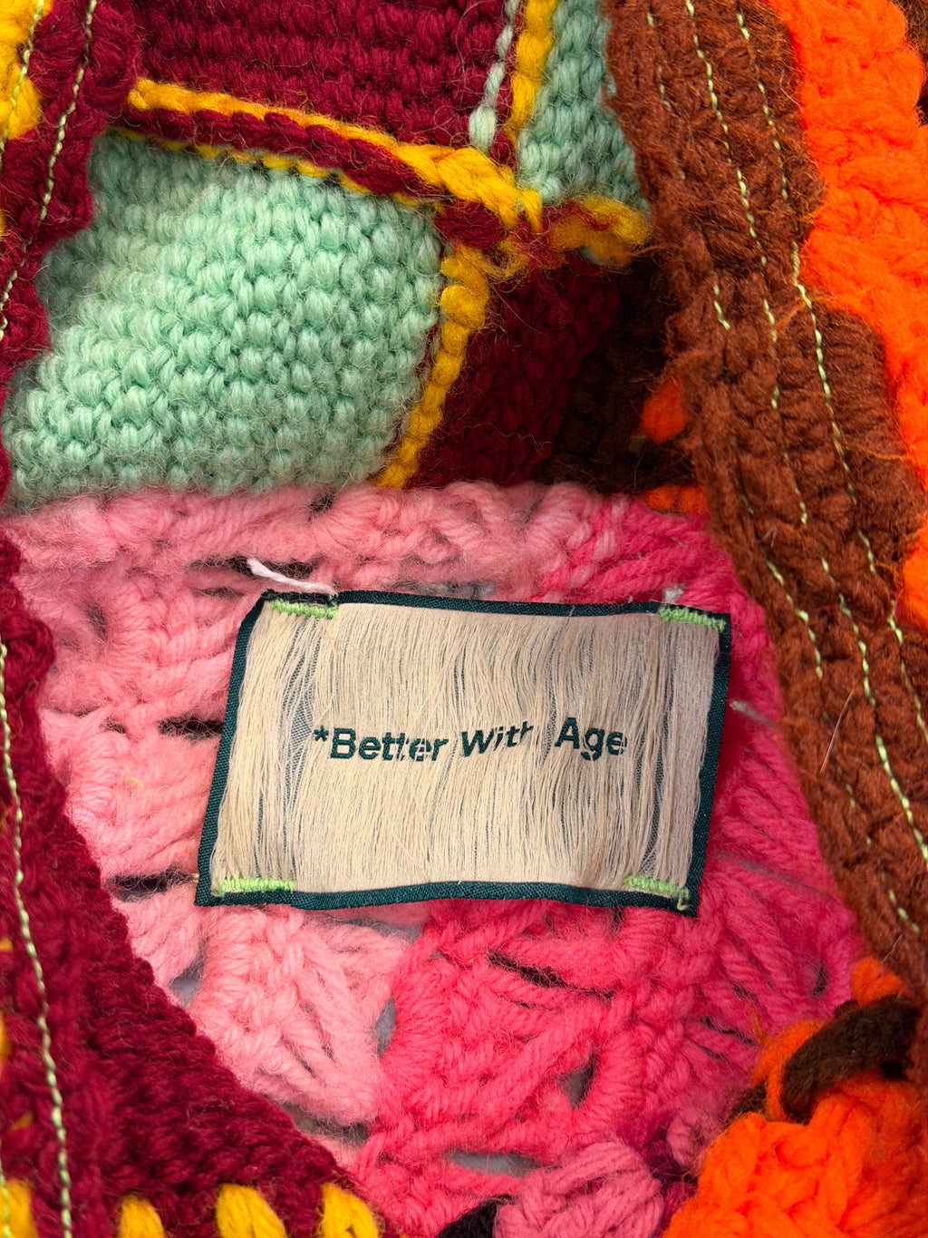 Better With Age Nonna's Hand Knit Hoodie - Multi, a one-of-a-kind hoodie