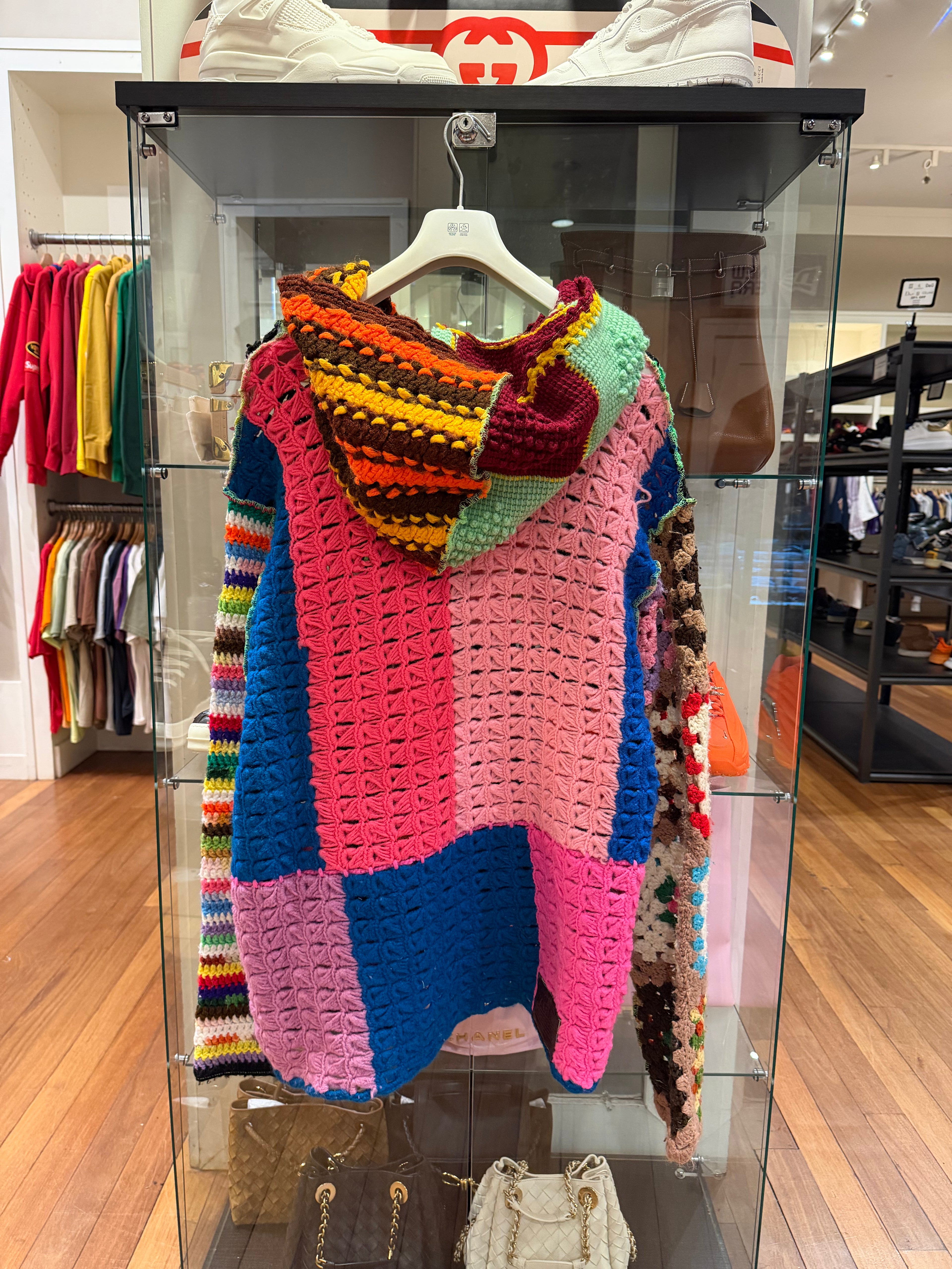 Better With Age Nonna's Hand Knit Hoodie - Multi, a one-of-a-kind hoodie