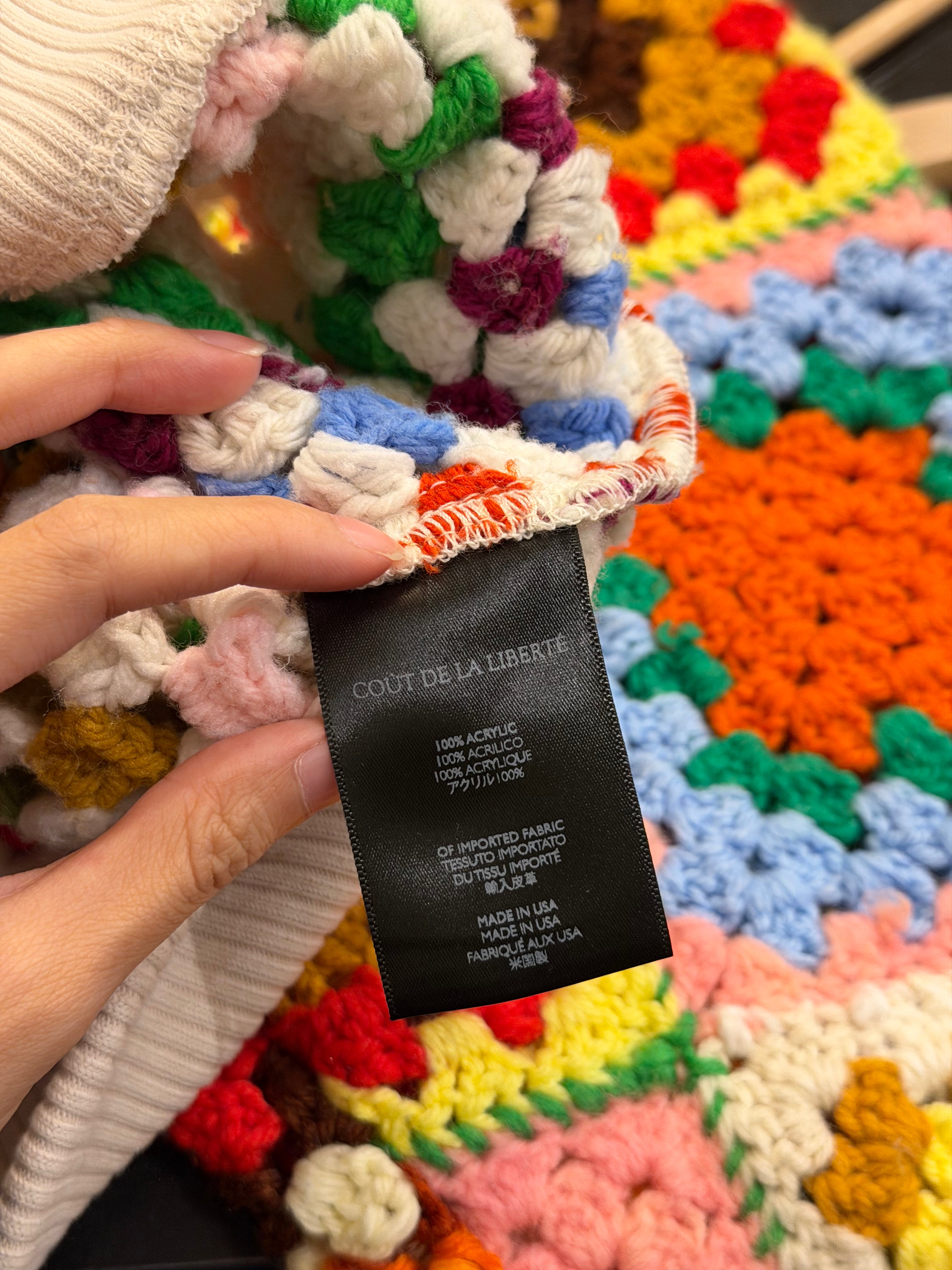 Coût De La Liberté Lydia One-of-a-Kind Square Flower Crochet