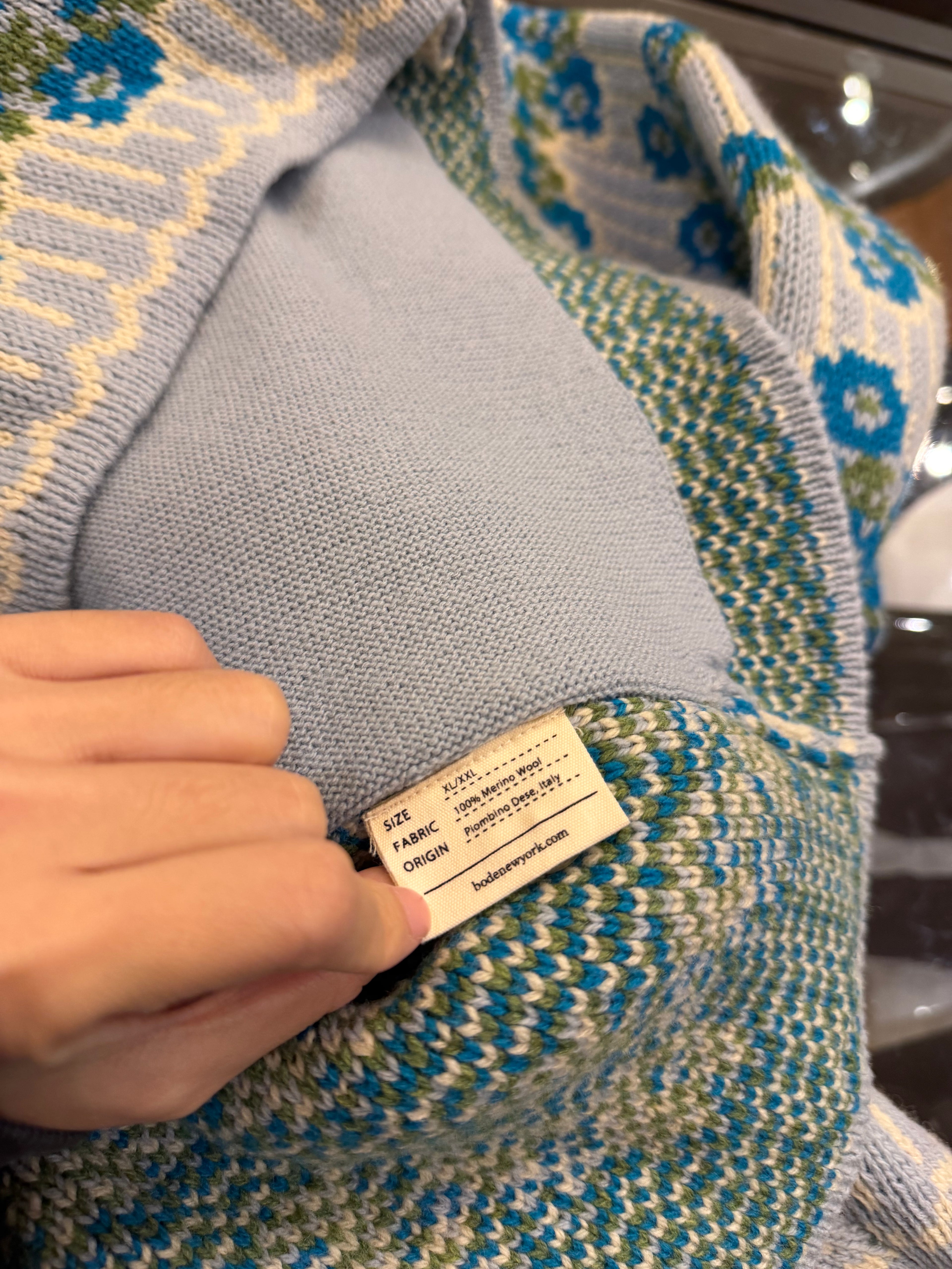 Bode Garden Floral Merino Wool Cardigan