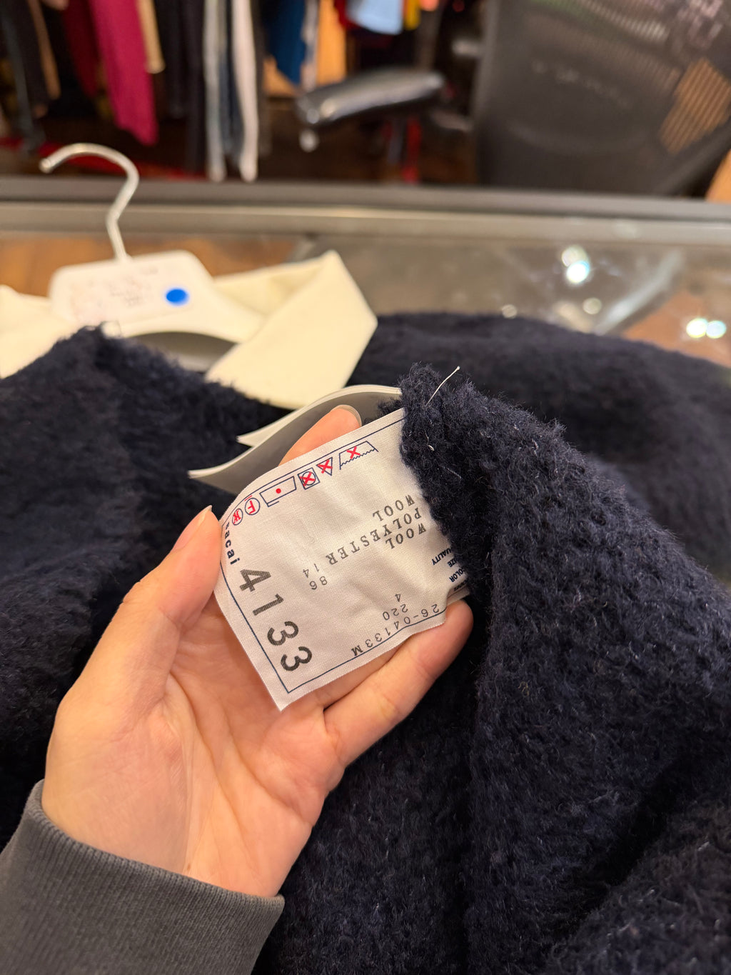 Sacai Chusen-Dyed Wool-Blend Polo Sweater