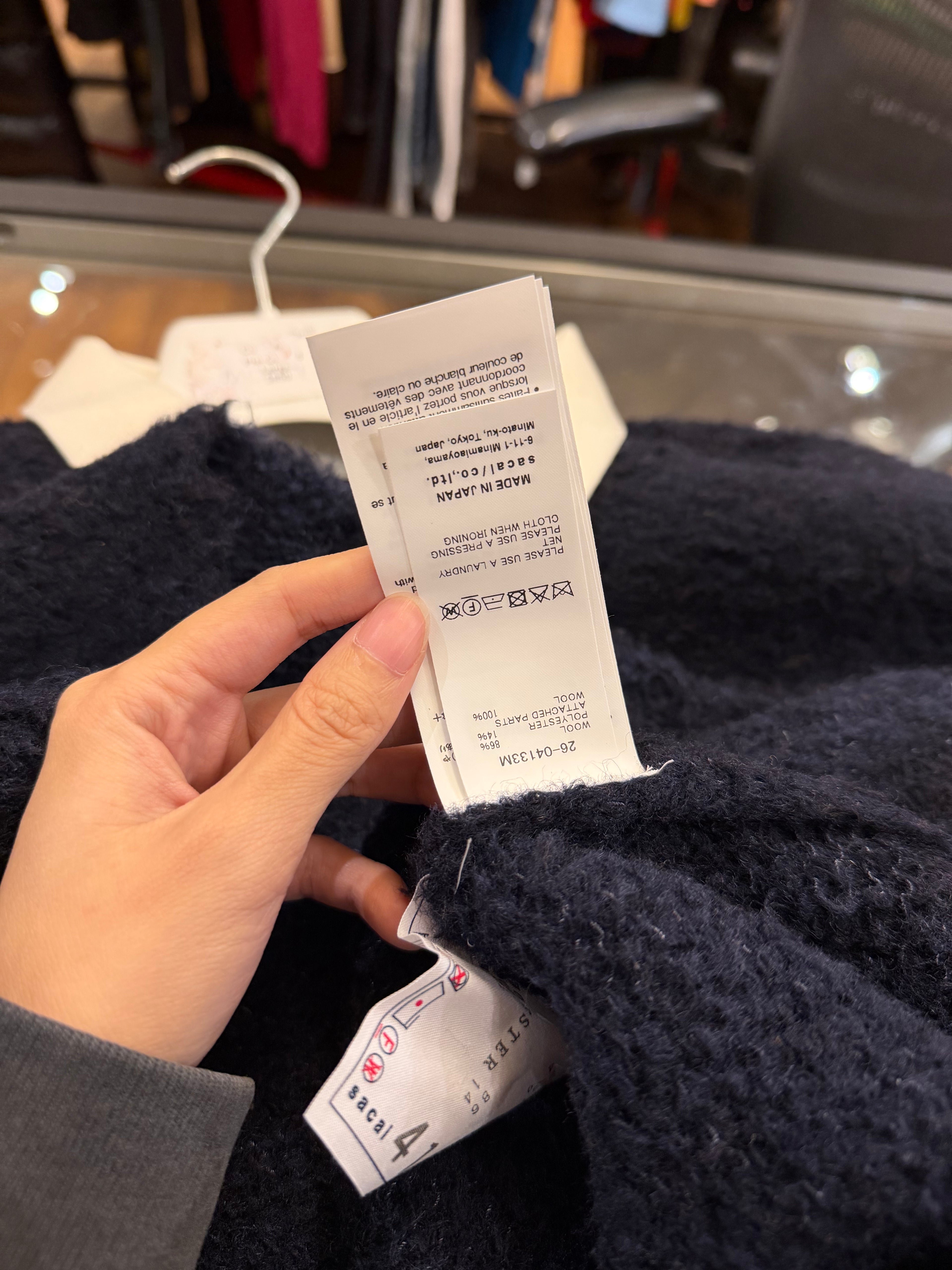 Sacai Chusen-Dyed Wool-Blend Polo Sweater