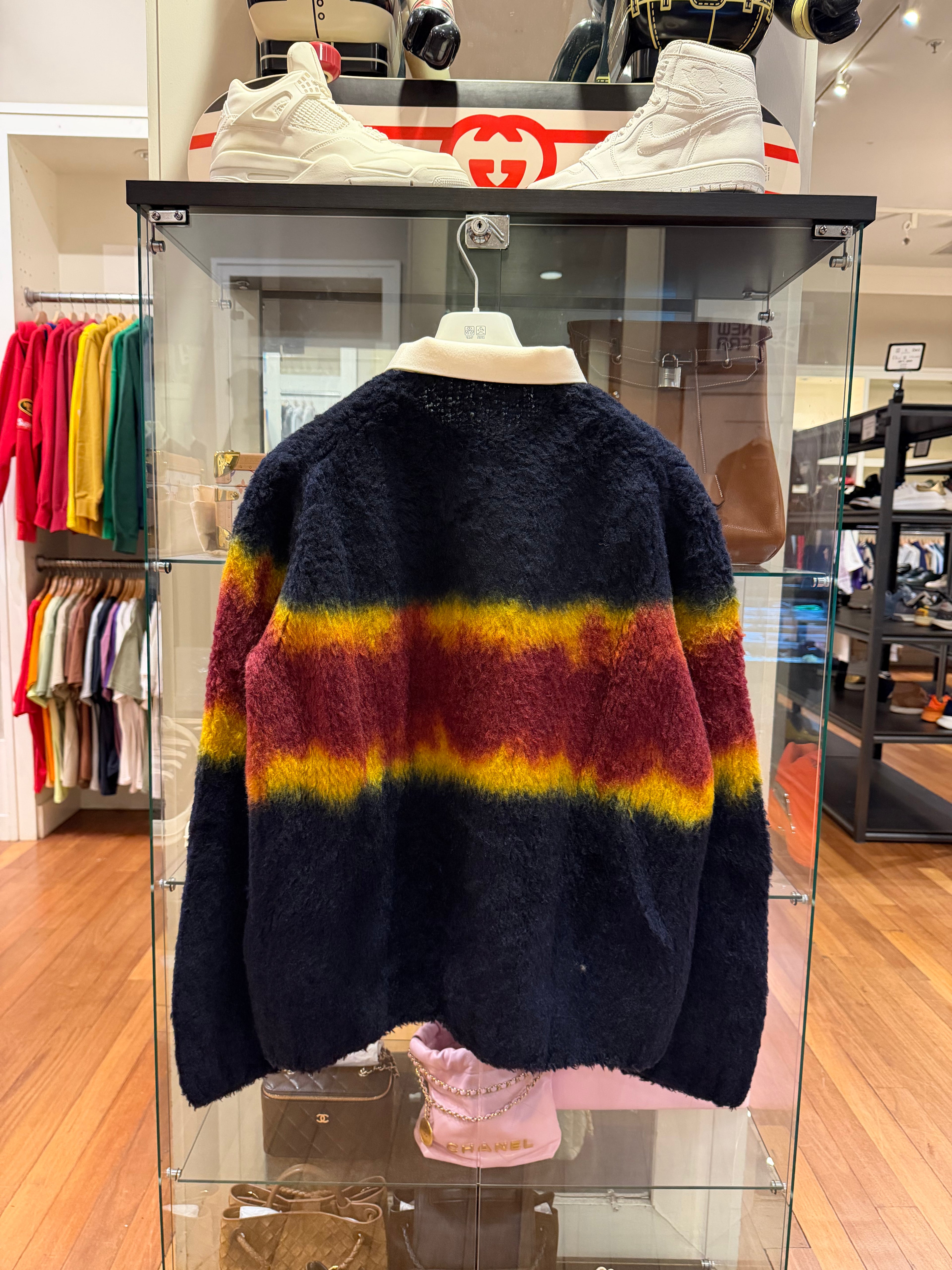 Sacai Chusen-Dyed Wool-Blend Polo Sweater