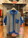 Awake NY Knit Crochet Short Sleeve Button Down