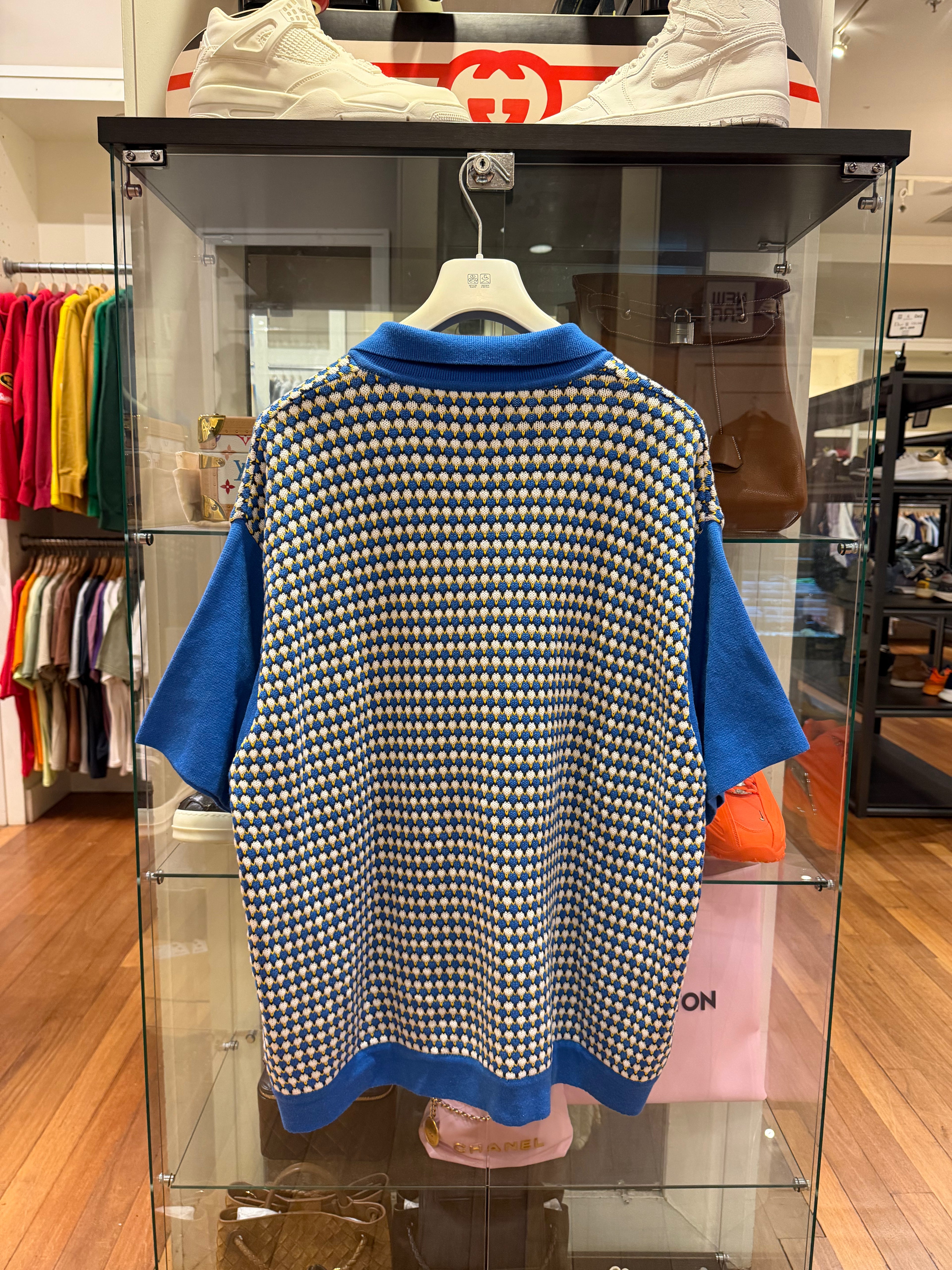 Awake NY Knit Crochet Short Sleeve Button Down