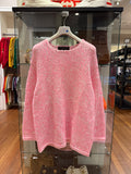 Comme des Garçons Homme Plus Pink Loose-Knit Crewneck Sweater