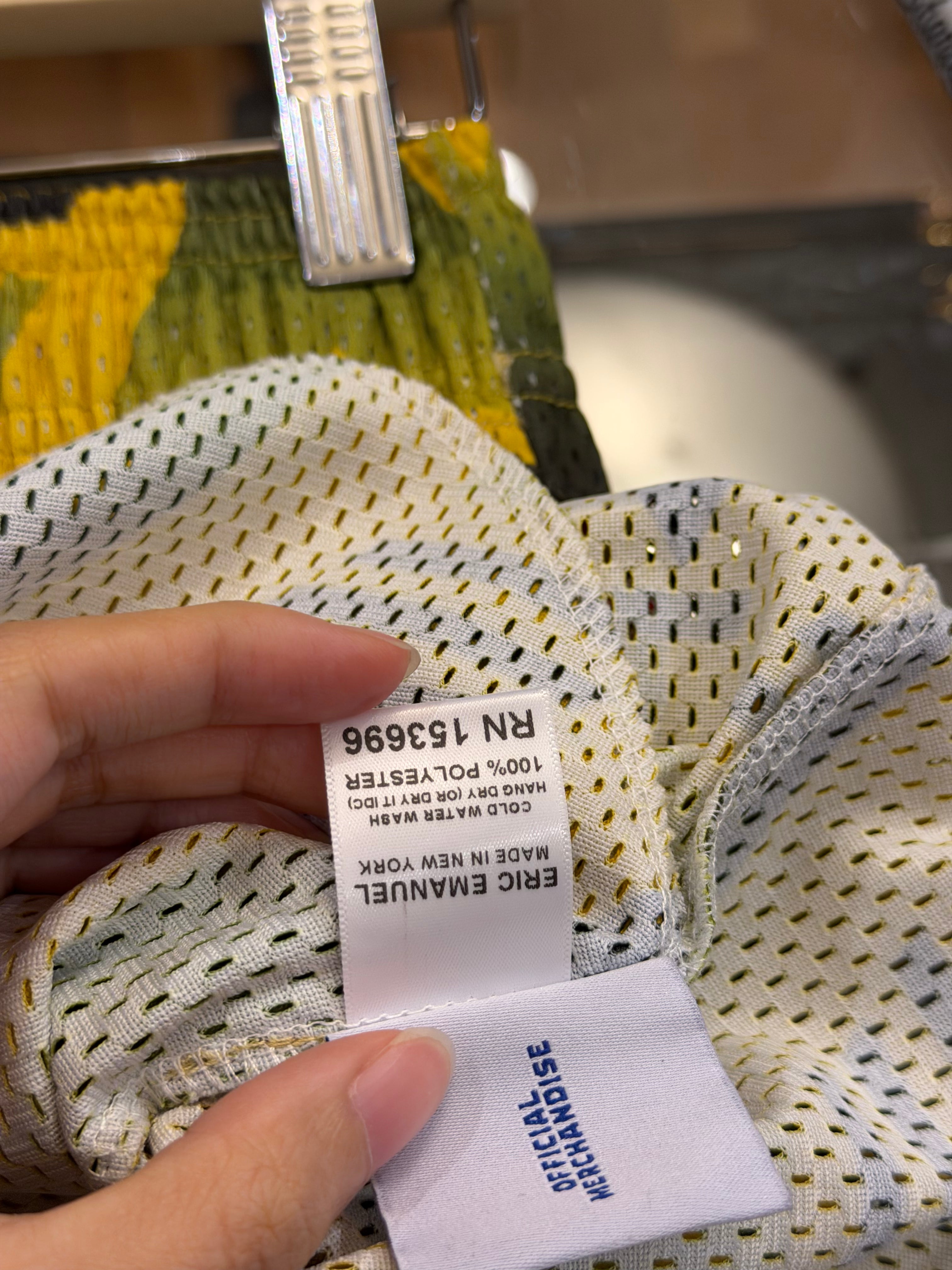 Eric Emanuel SS23 'Bruised' Mesh Shorts - Yellow/Green
