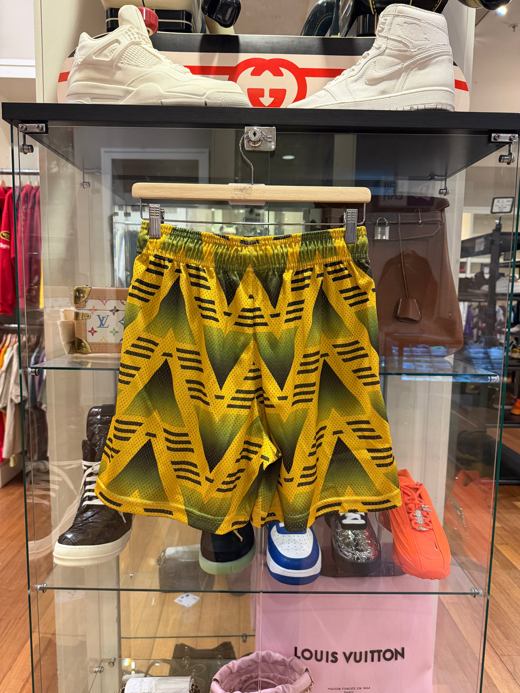 Eric Emanuel SS23 'Bruised' Mesh Shorts - Yellow/Green