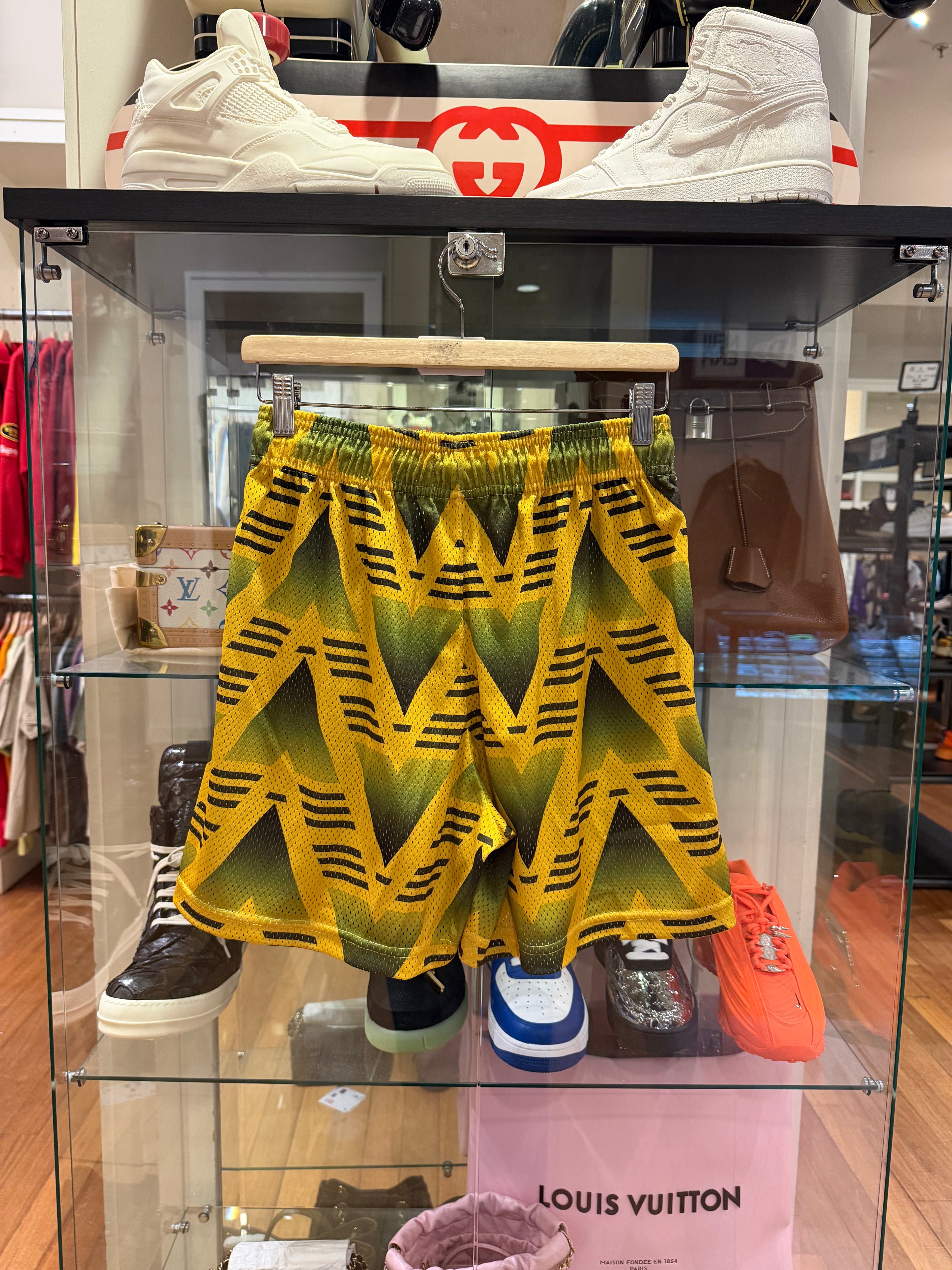 Eric Emanuel SS23 'Bruised' Mesh Shorts - Yellow/Green