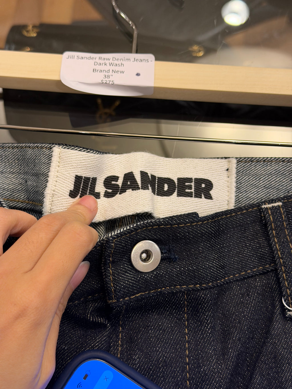 Jill Sander Raw Denim Jeans -Dark Wash