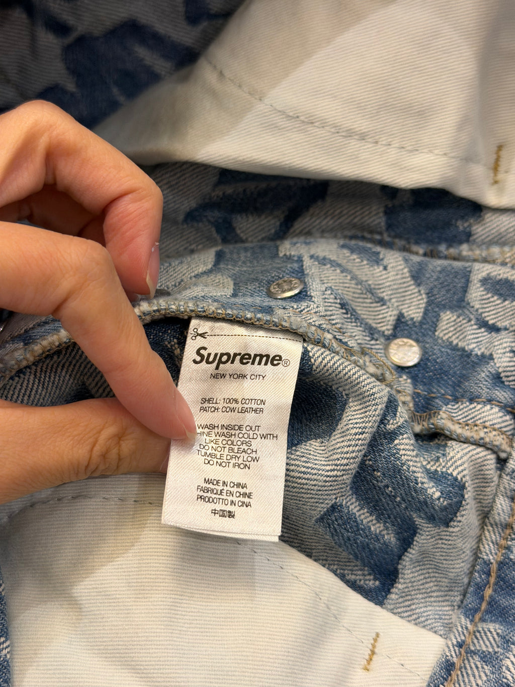 Supreme Fat Tip Jacquard Regular Jean - Blue