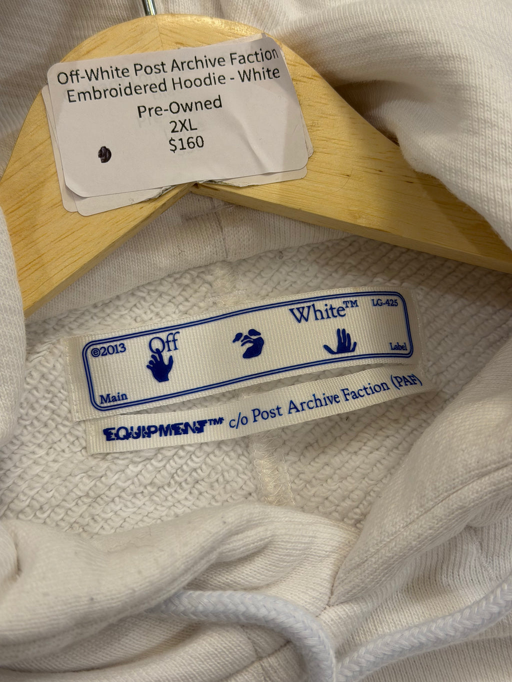 Off-White Post Archive Faction Embroidered Hoodie - White
