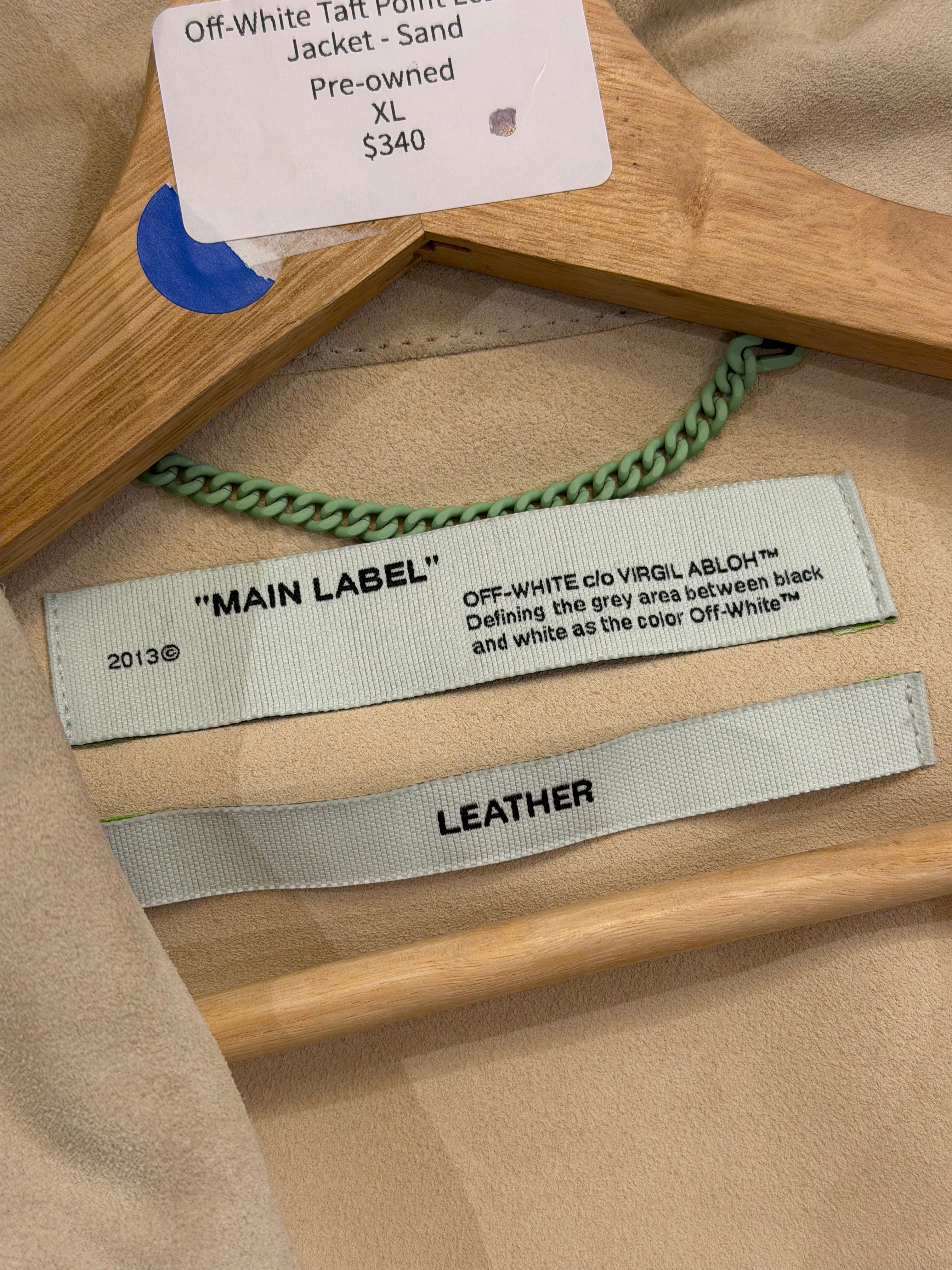 Off-White Taft Point LeatherJacket - Sand