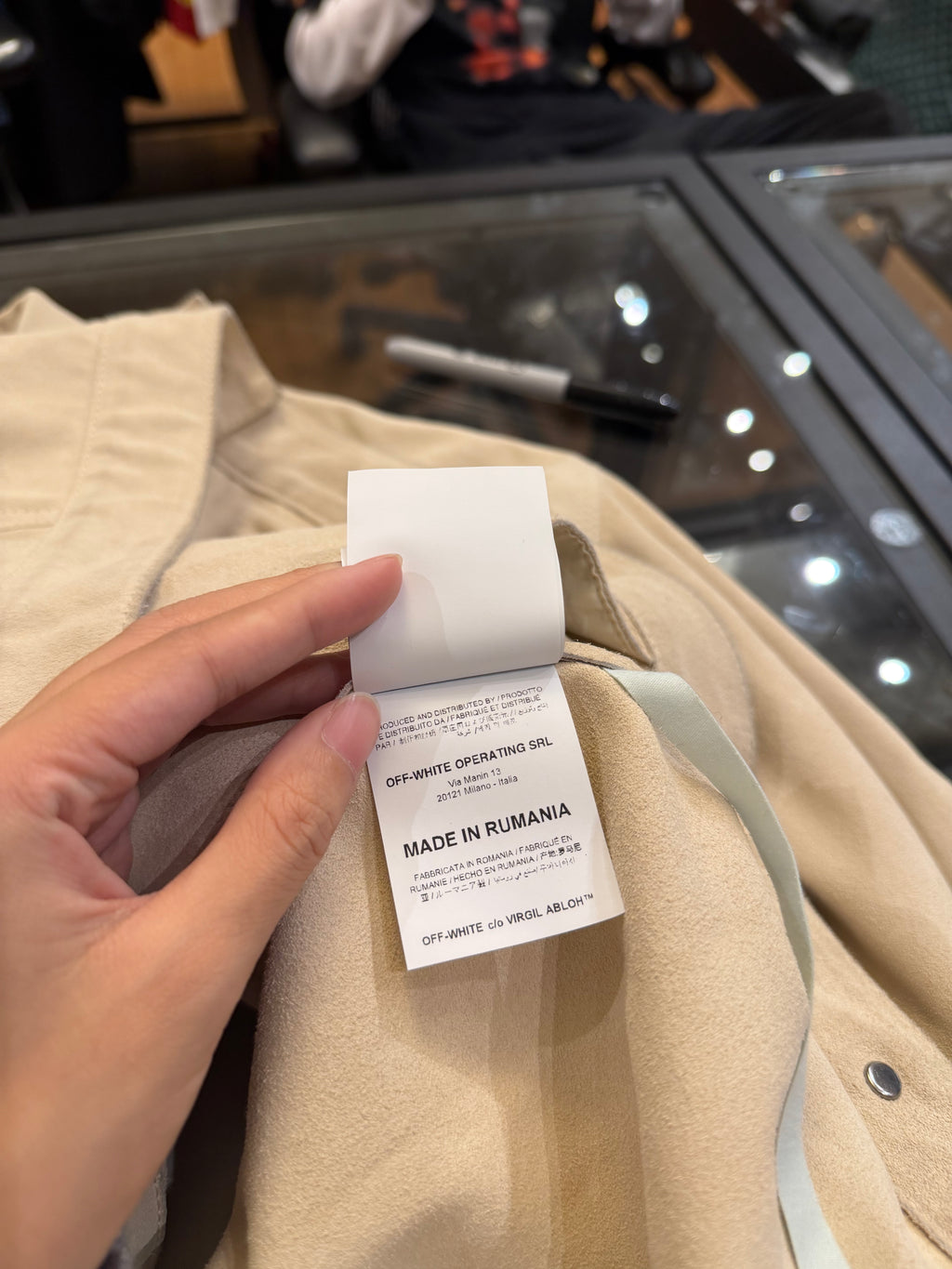 Off-White Taft Point LeatherJacket - Sand