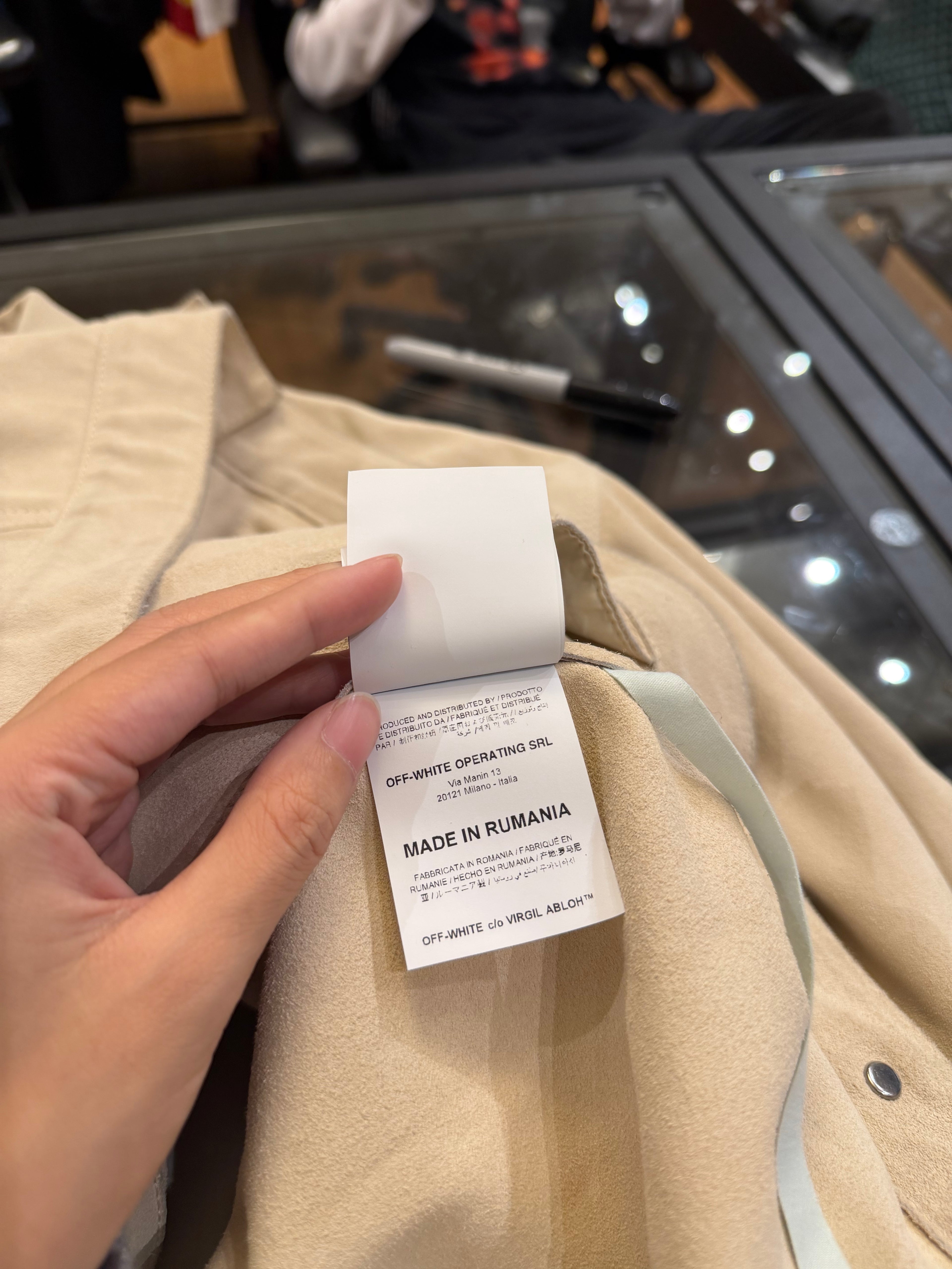Off-White Taft Point LeatherJacket - Sand