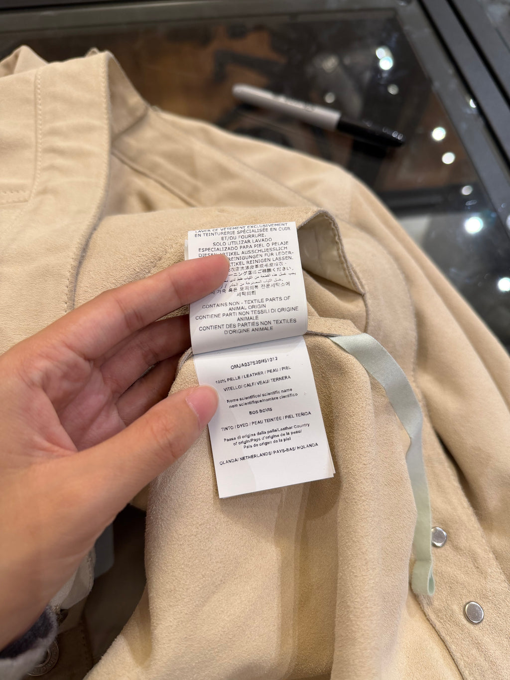 Off-White Taft Point LeatherJacket - Sand