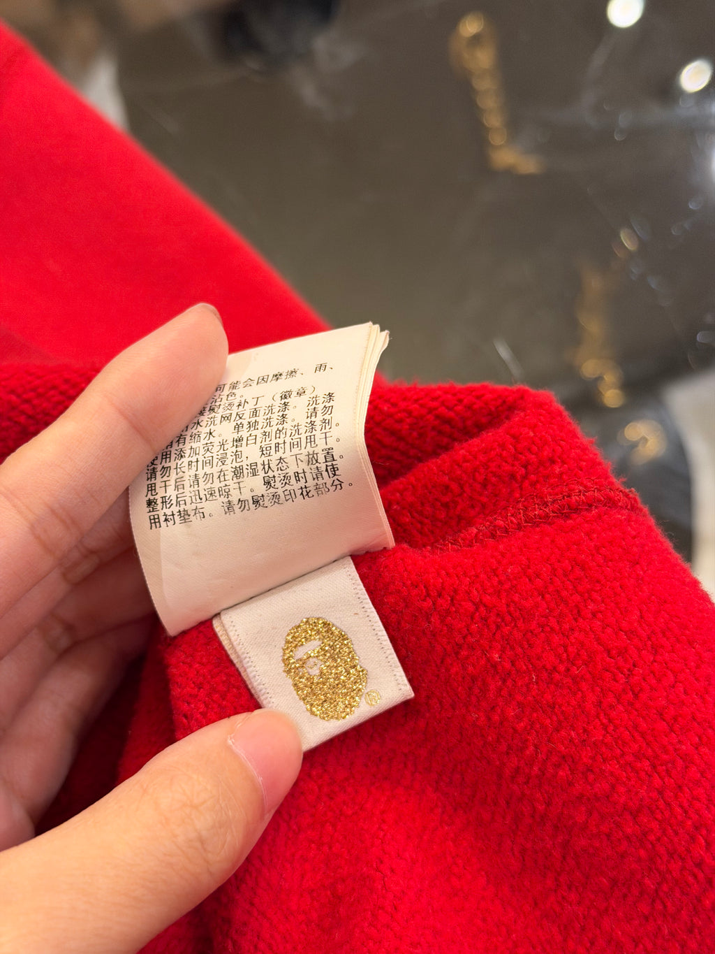 Bape Split Camo Ape Head Full Zip Hoodie - Red