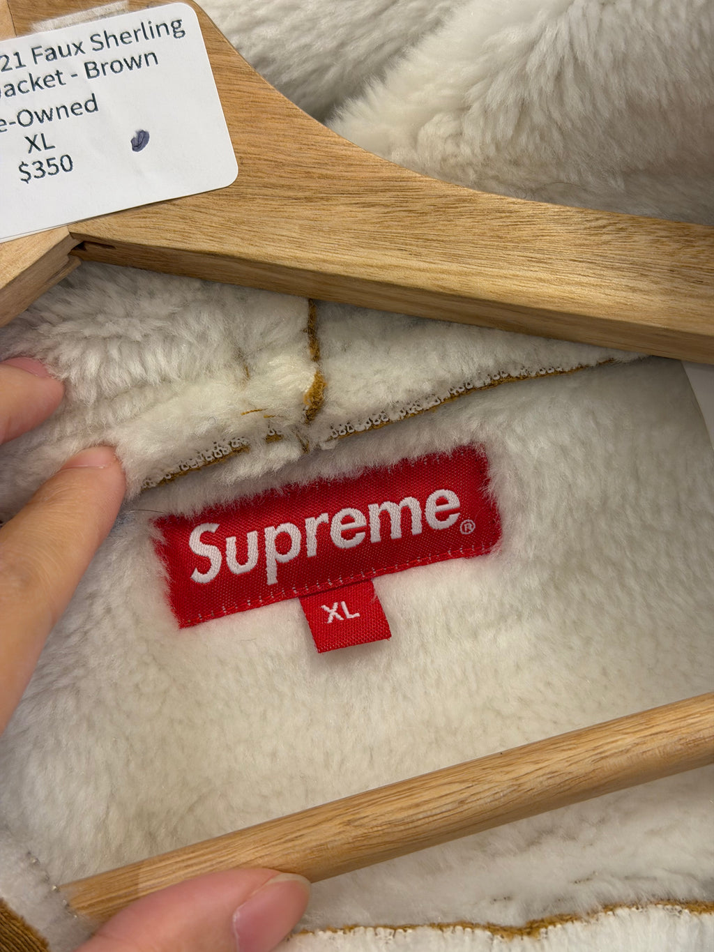 Supreme FW21 Faux Shearling Hooded Jacket - Brown