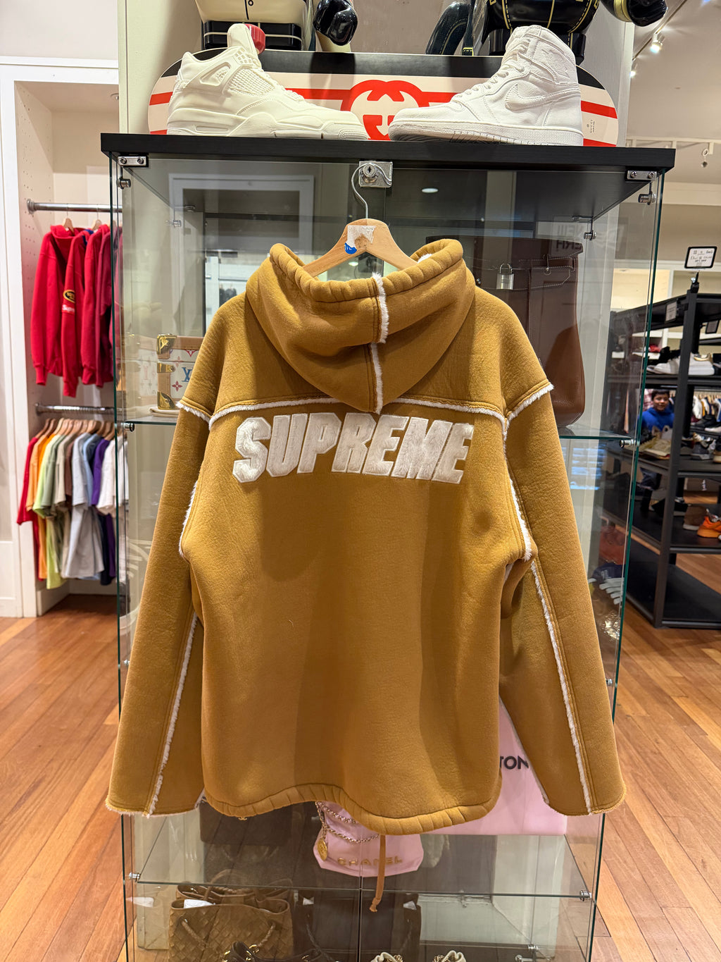 Supreme FW21 Faux Shearling Hooded Jacket - Brown