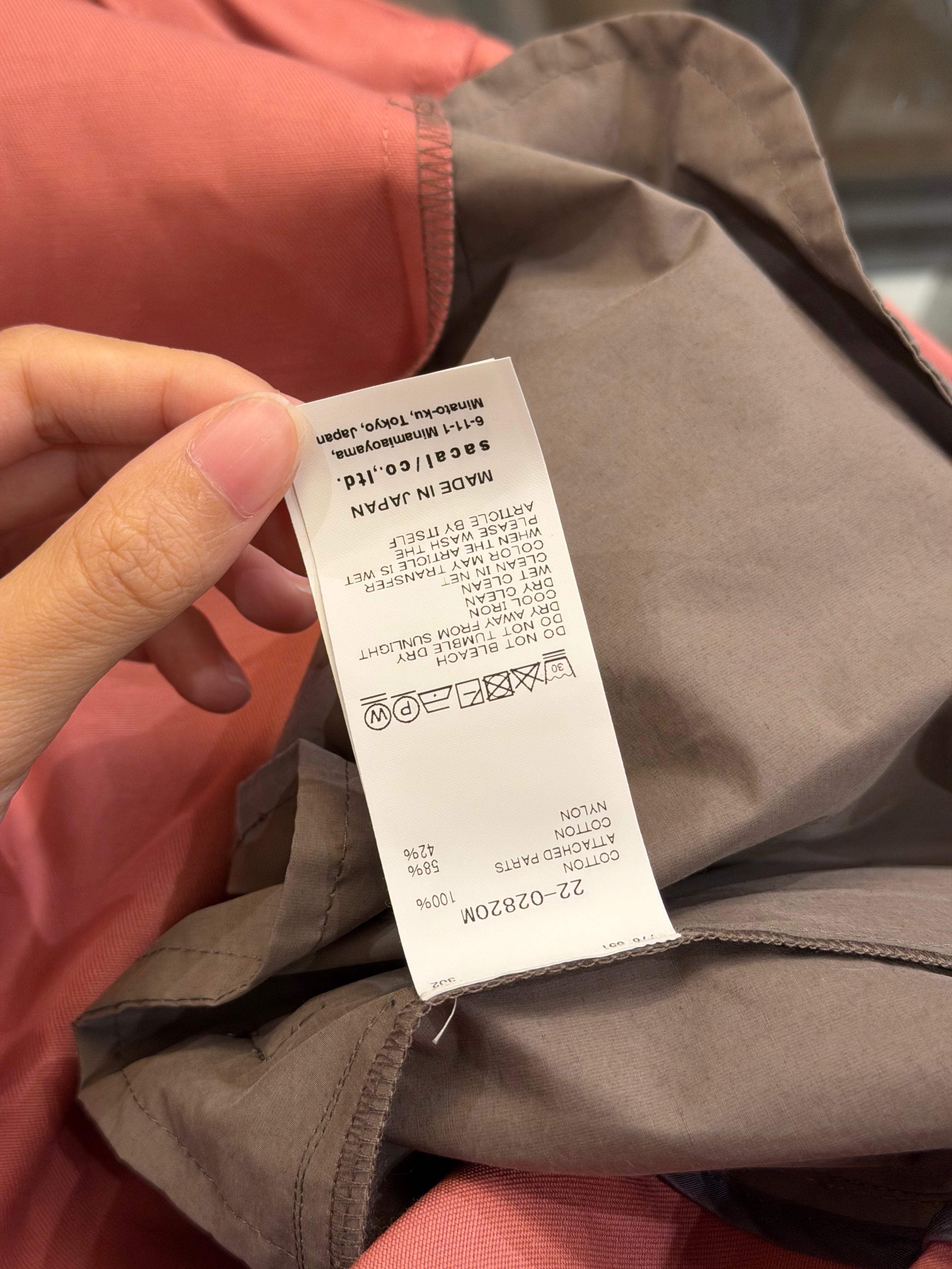 Sacai Collared Button Up Workwear Jacket - Pink