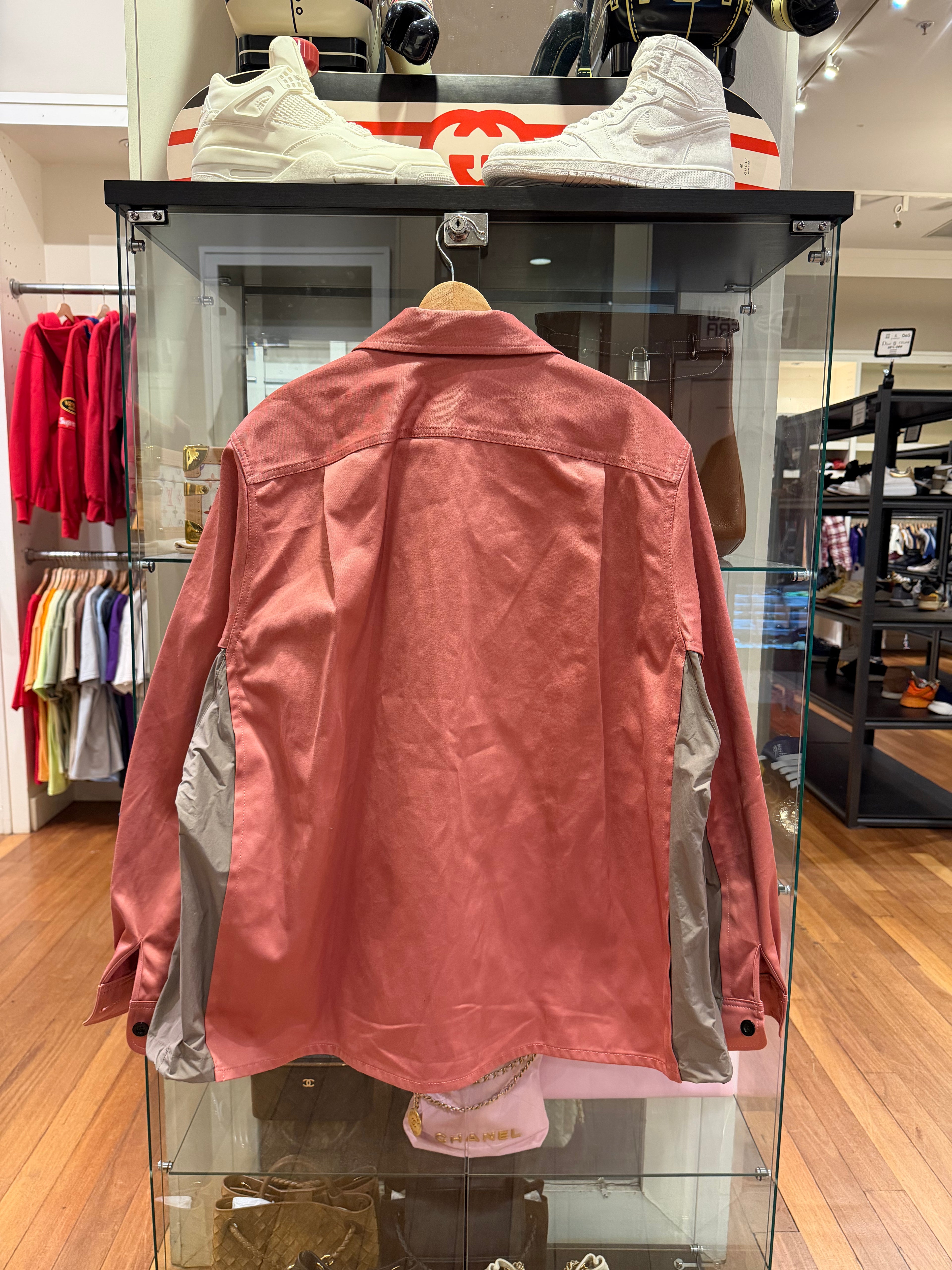 Sacai Collared Button Up Workwear Jacket - Pink