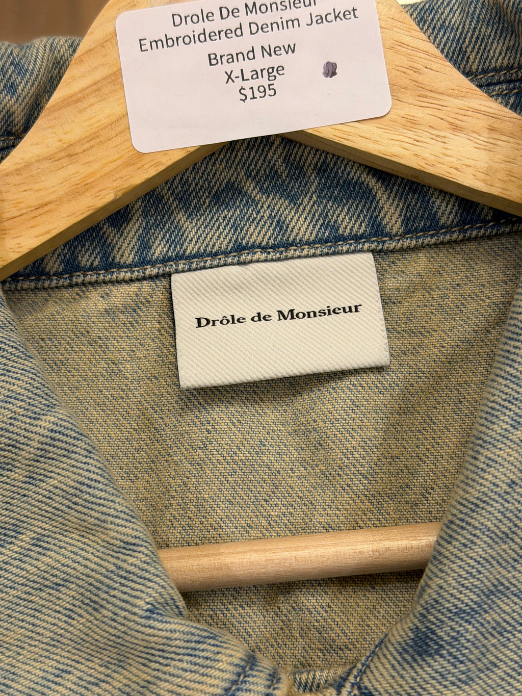 Drole De Monsieur Embroidered Denim Jacket