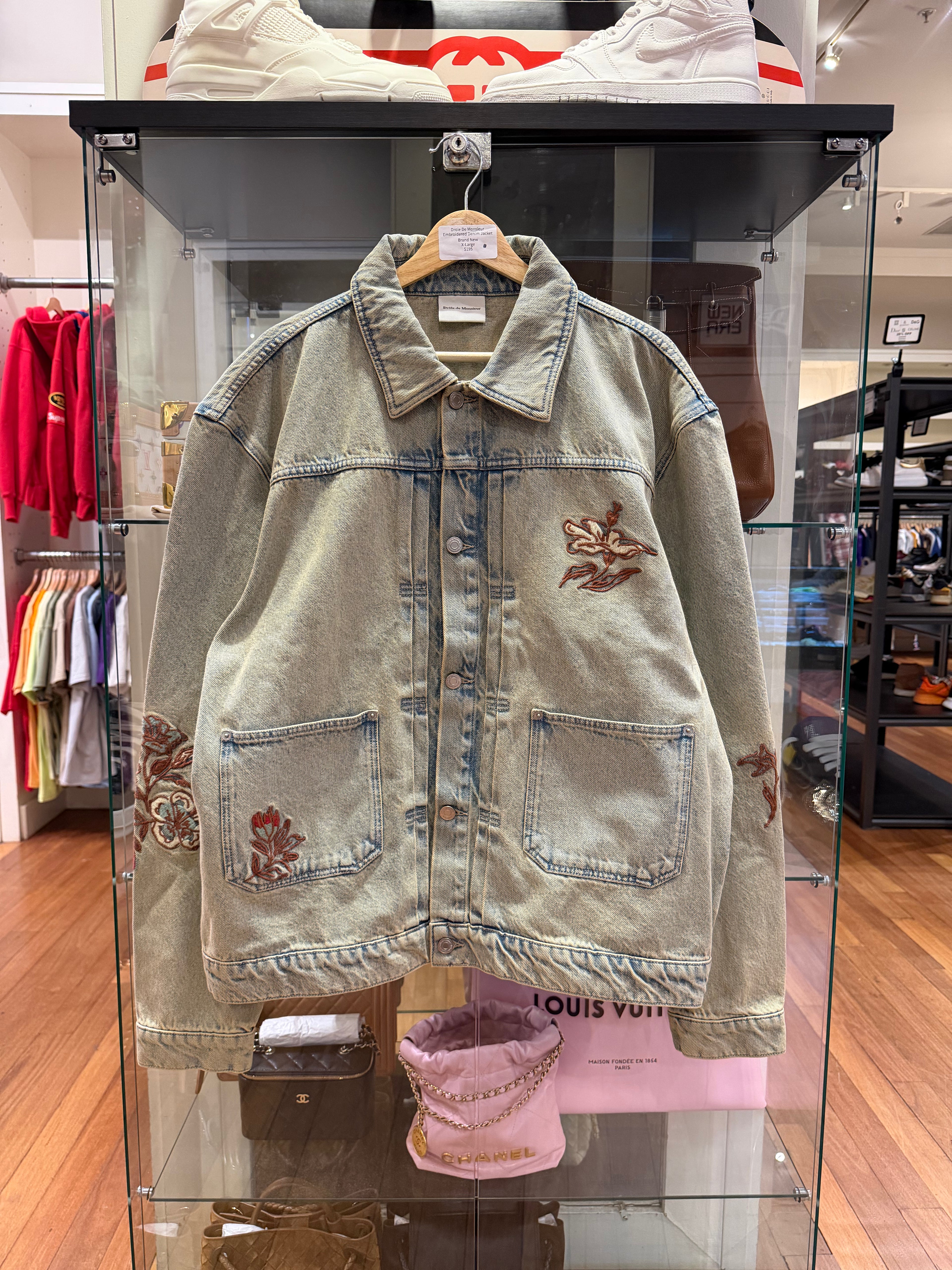 Drole De Monsieur Embroidered Denim Jacket