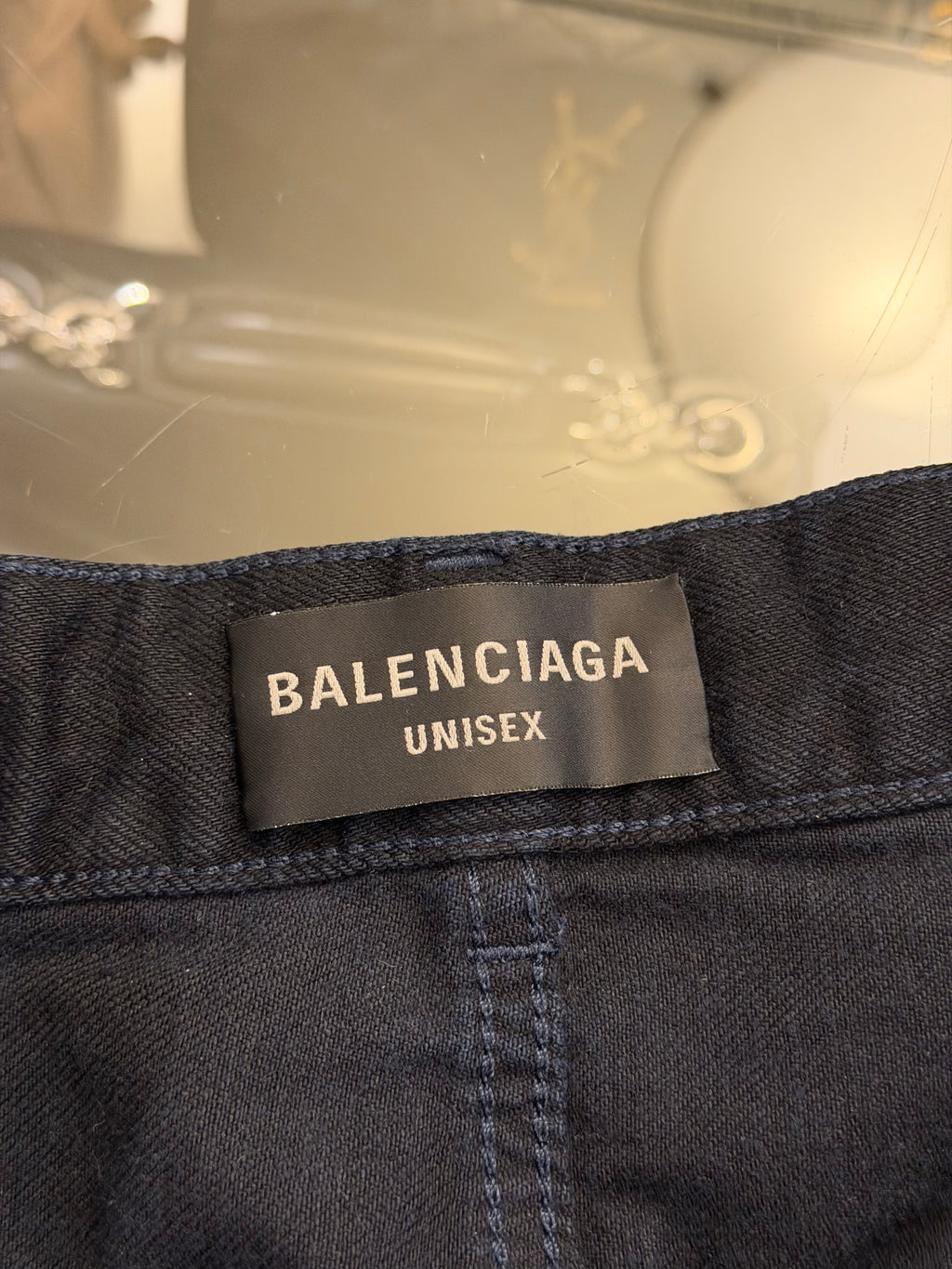 Balenciaga Double Knee Drawstring Jeans - Black