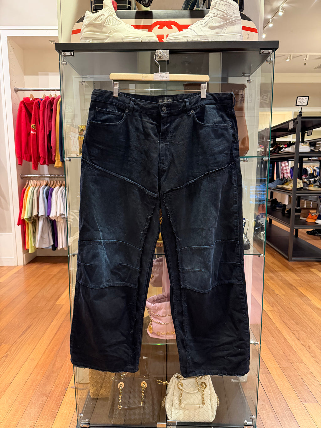 Balenciaga Double Knee Drawstring Jeans - Black