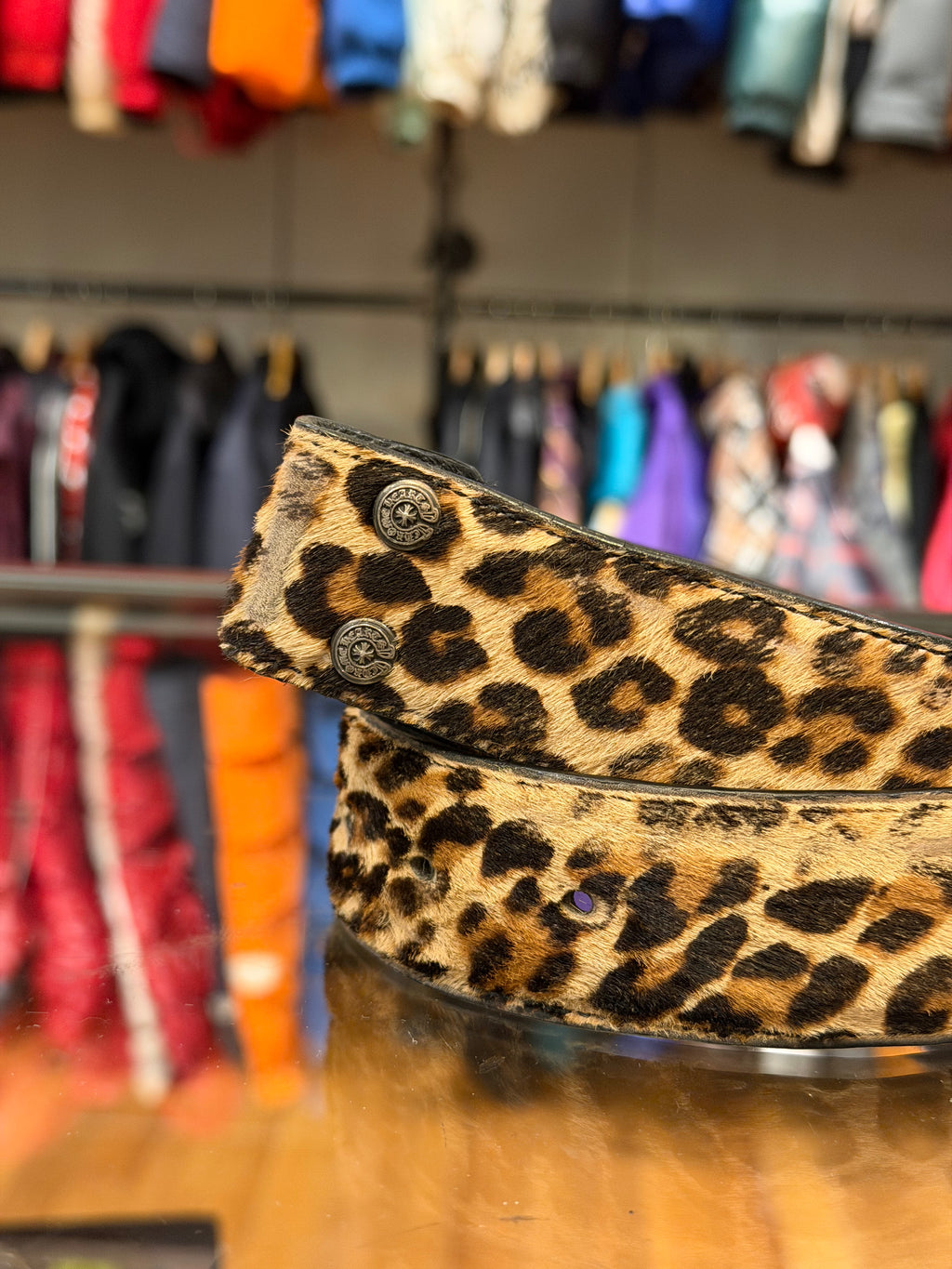 Chrome Hearts Leopard / Cheetah Print Pony Hair Belt Strap