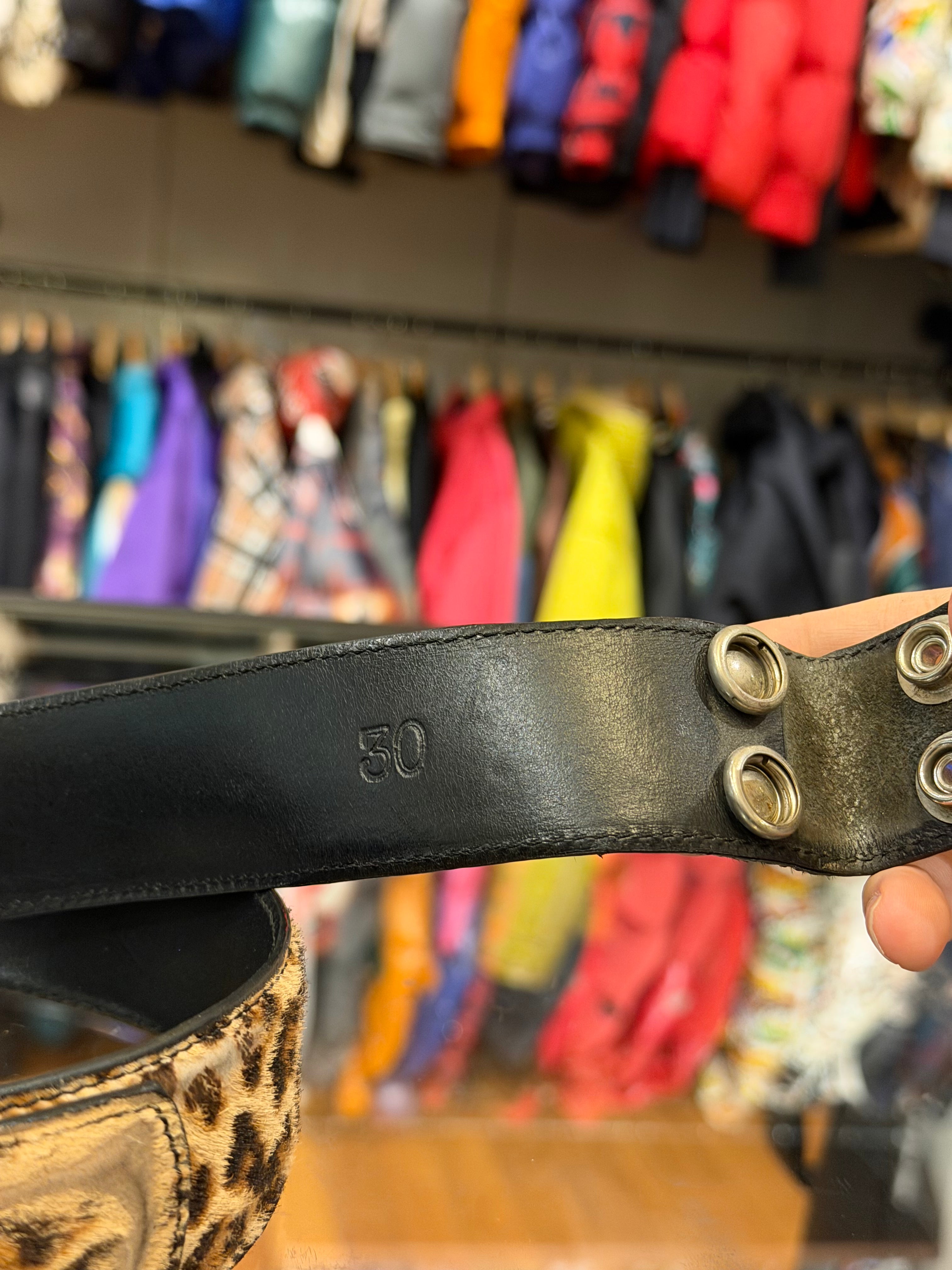 Chrome Hearts Leopard / Cheetah Print Pony Hair Belt Strap