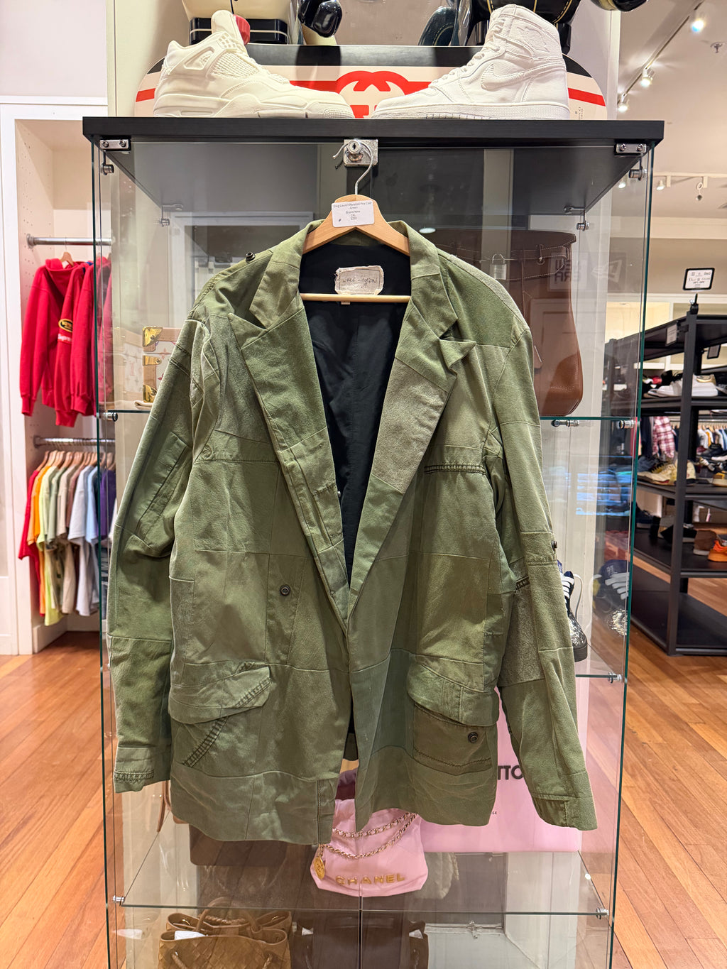 Greg Lauren Paneled Pea Coat- Green