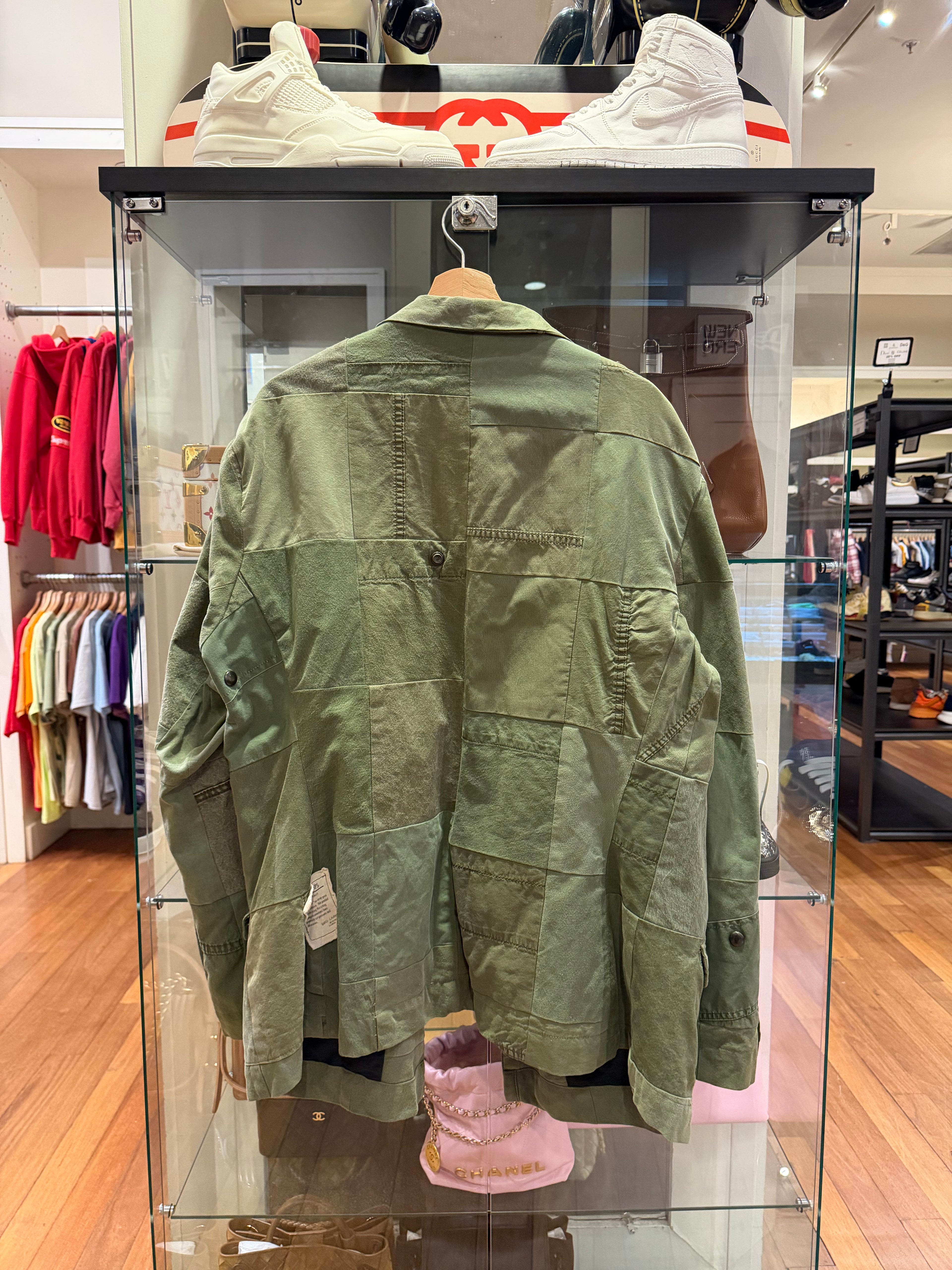 Greg Lauren Paneled Pea Coat- Green