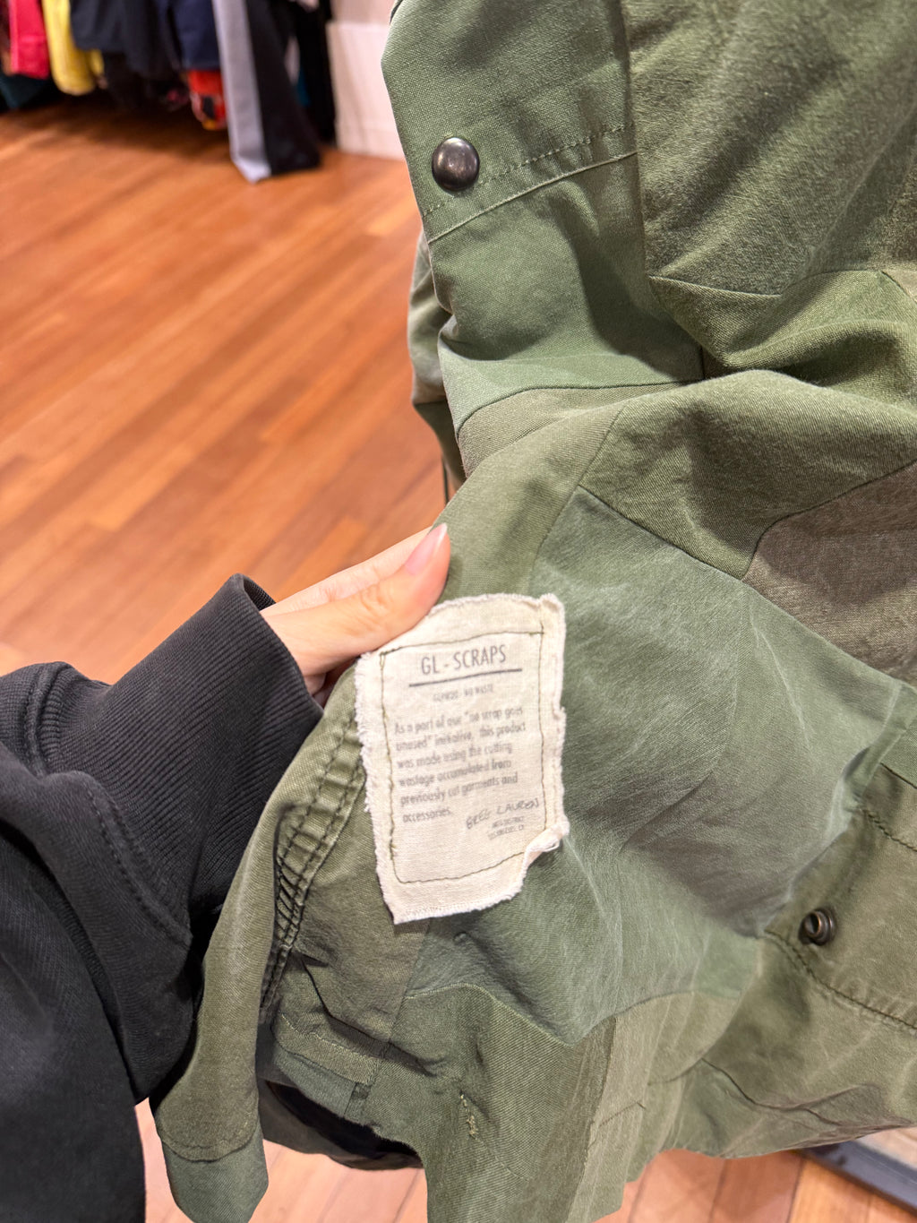 Greg Lauren Paneled Pea Coat- Green