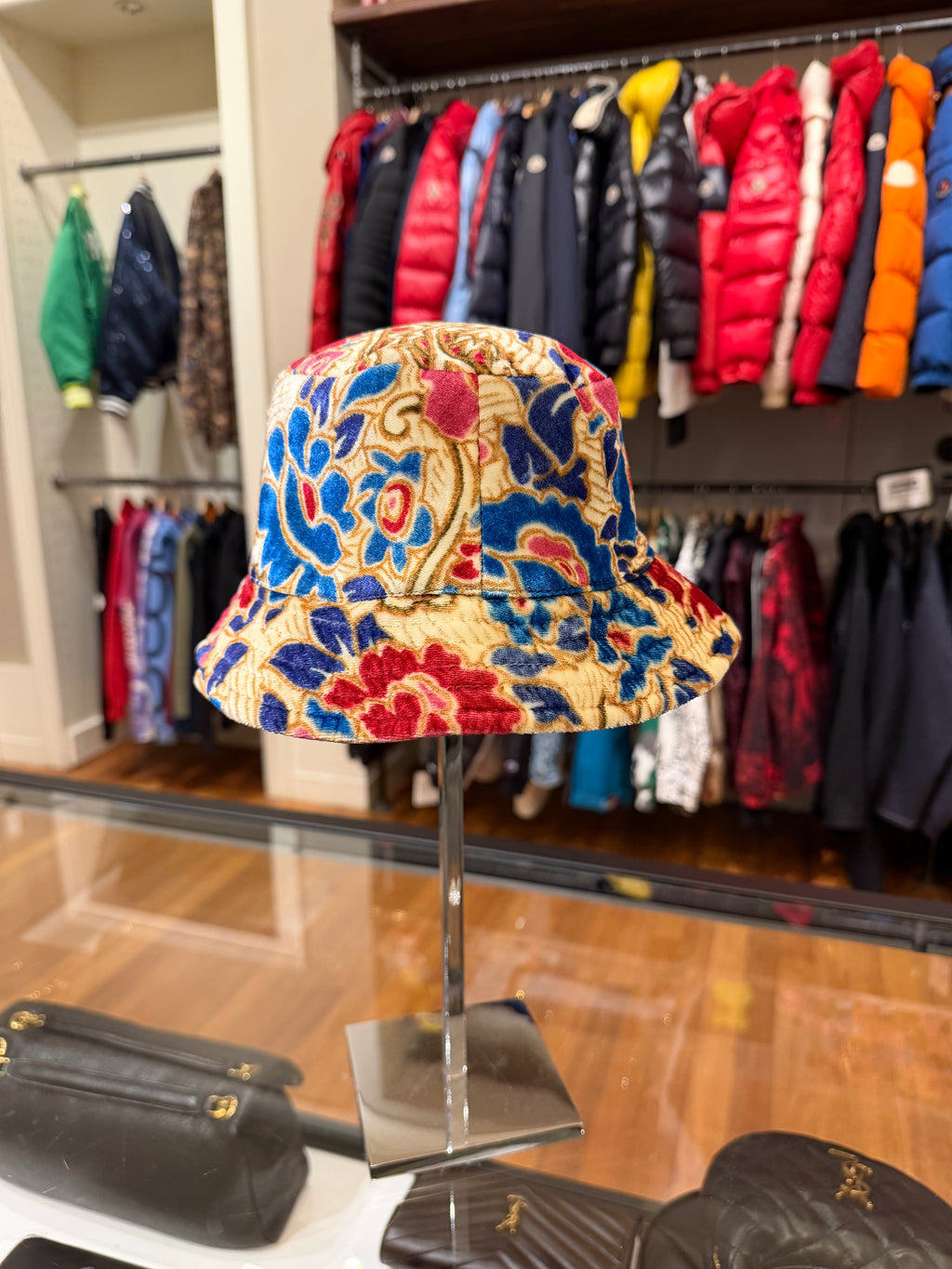 Isabel Marant Multicolor Printed Velvet Haley Bucket Hat