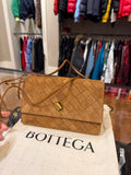 Bottega Veneta Slim Andiamo Intrecciato Suede Crossbody Wallet