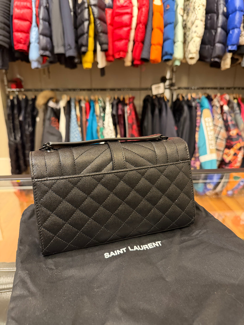 Saint Laurent Envelope Small Bag in Mix Matelassé Grain De Poudre Embossed Leather