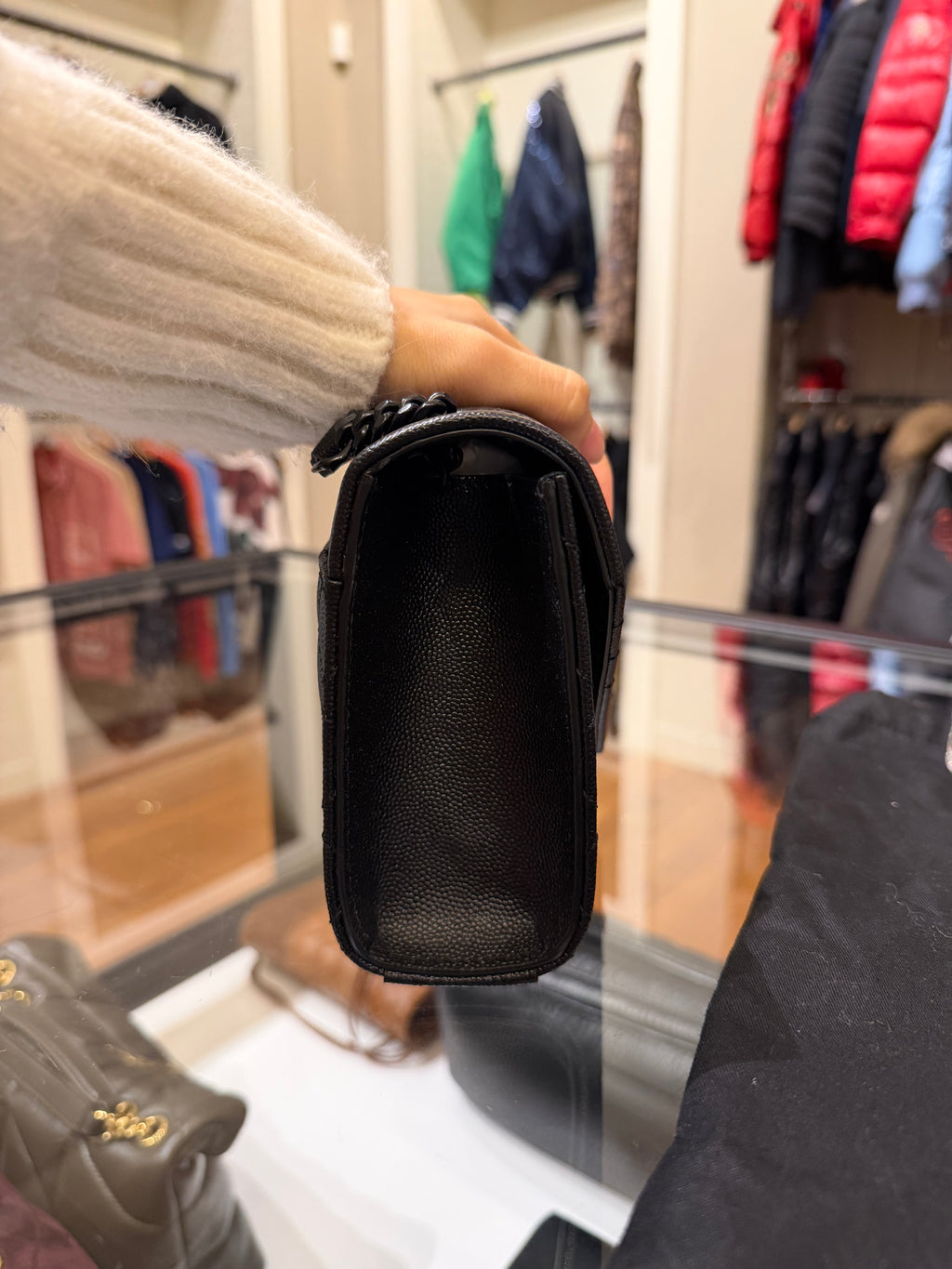 Saint Laurent Envelope Small Bag in Mix Matelassé Grain De Poudre Embossed Leather