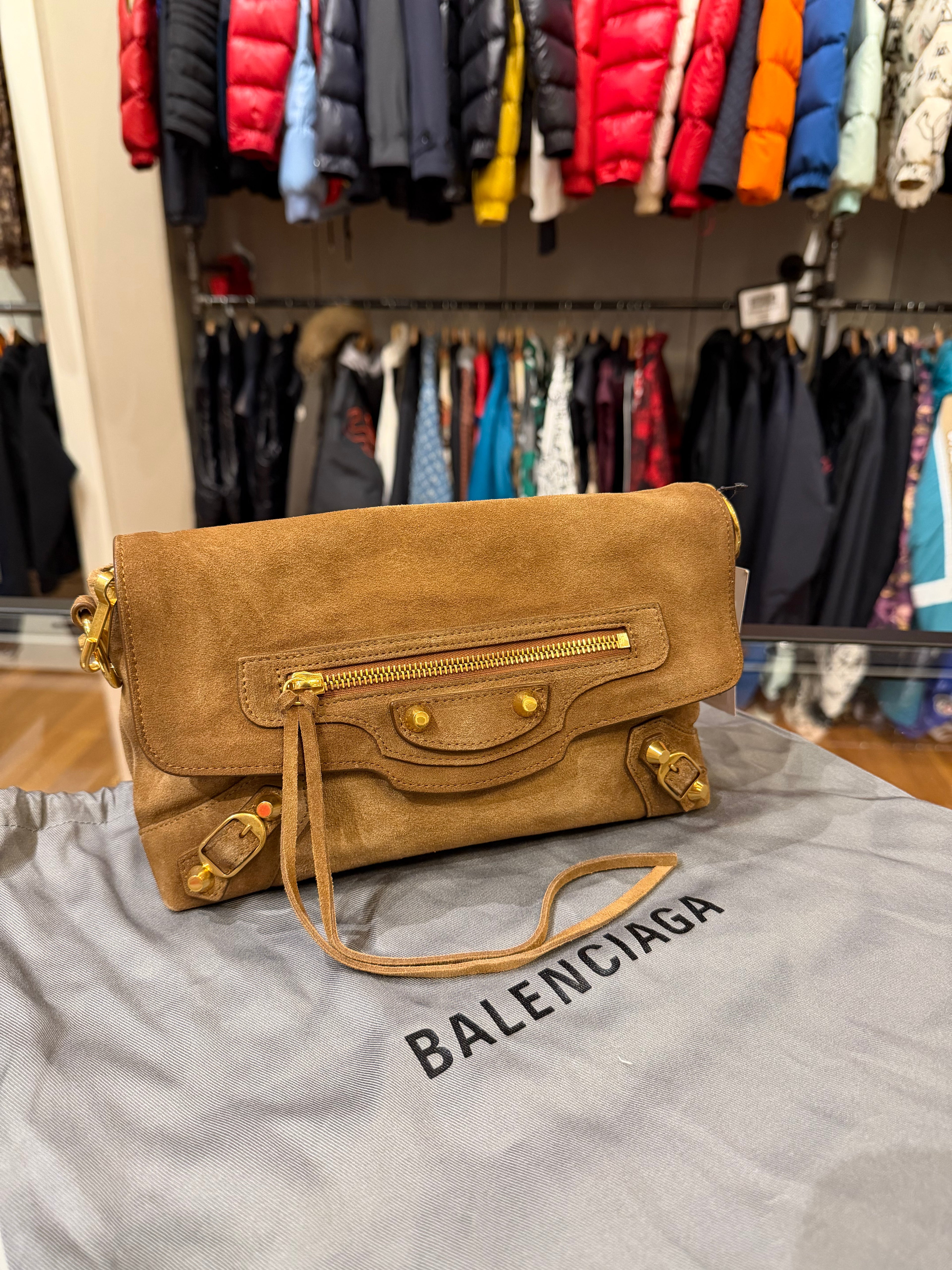 Balenciaga Le City Clutch with Chain