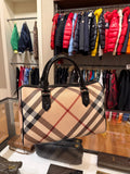 Burberry Supernova Check Patent Small Chester Bowling Bag