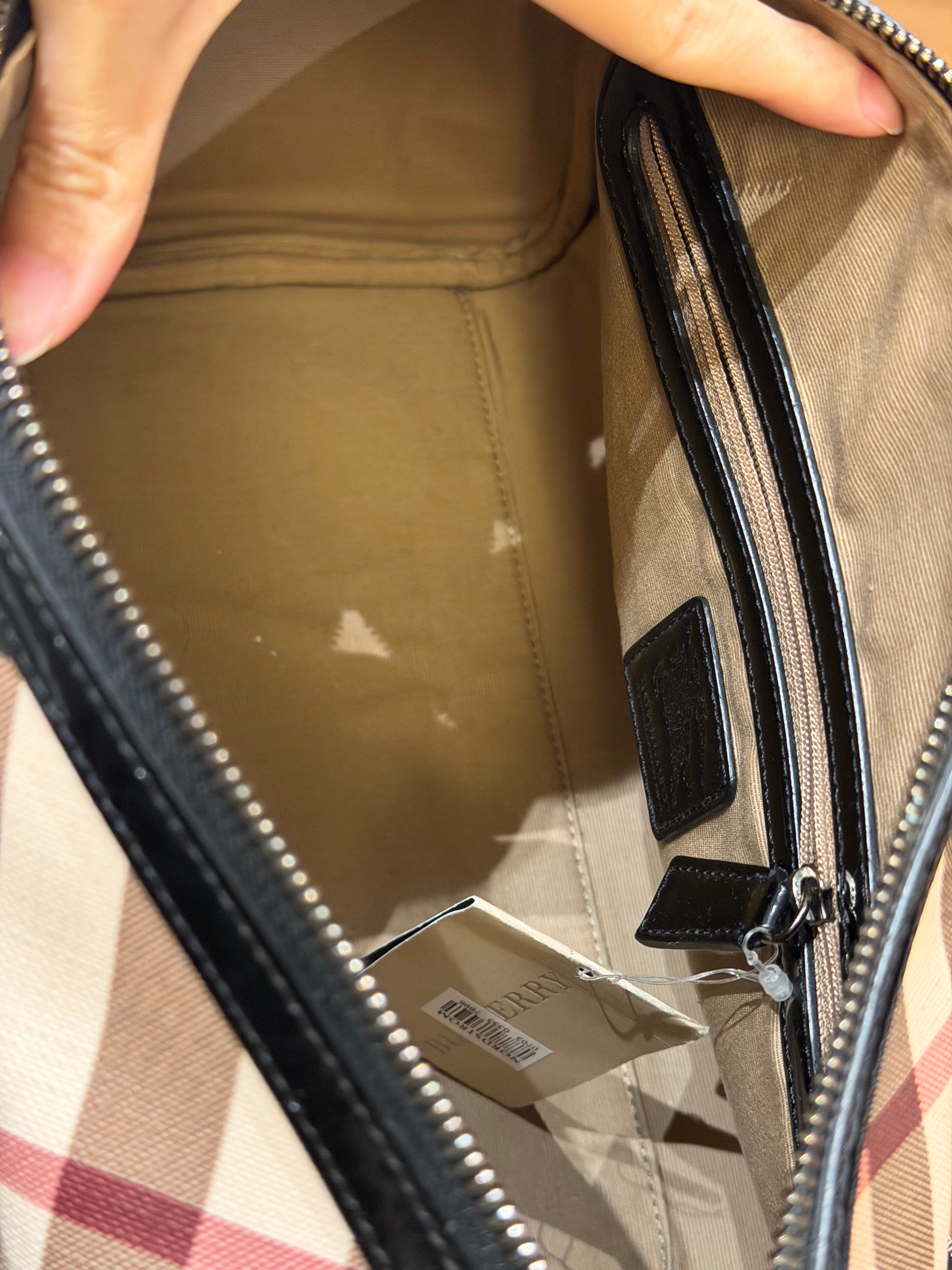 Burberry Supernova Check Patent Small Chester Bowling Bag