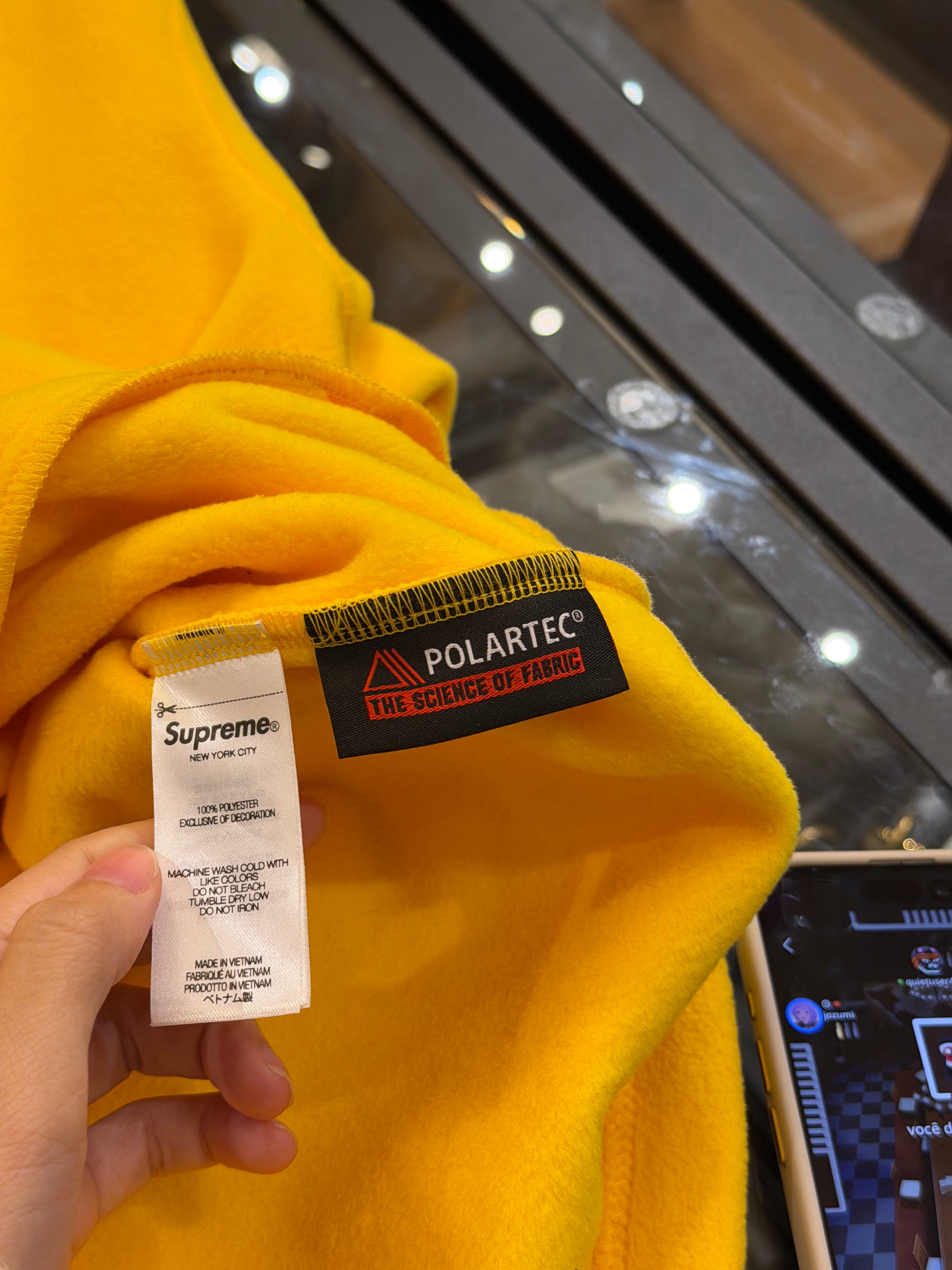 Supreme FW23 Polartec Facemask Half Zip Hoodie -Yellow